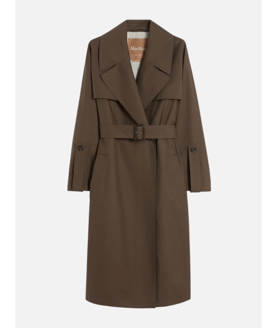 'S MAX MARA Коричневый хлопковый тренч/плащ, фото 6