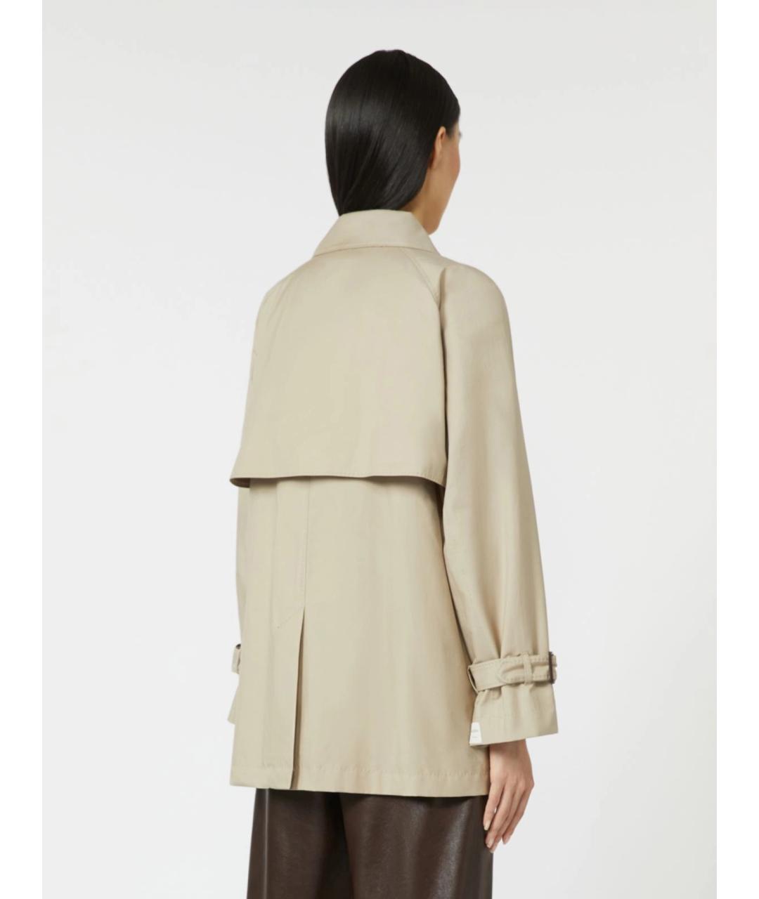 'S MAX MARA Бежевый хлопковый тренч/плащ, фото 4