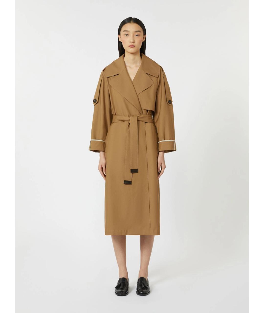 MAX MARA THE CUBE Бежевый хлопковый тренч/плащ, фото 2