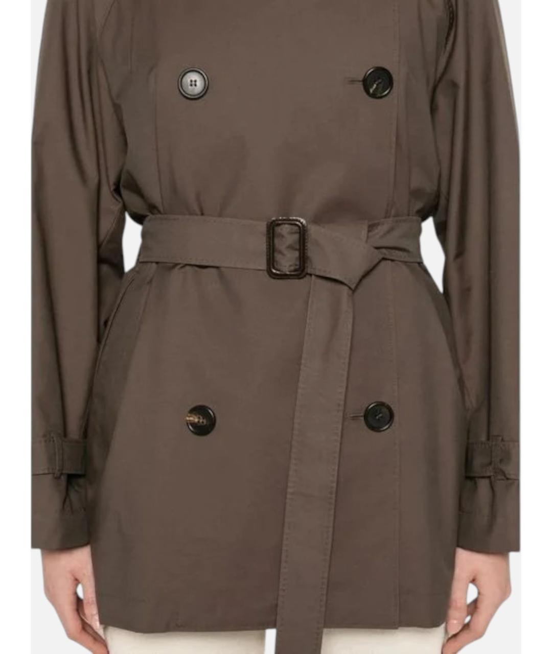 'S MAX MARA Коричневый хлопковый тренч/плащ, фото 2