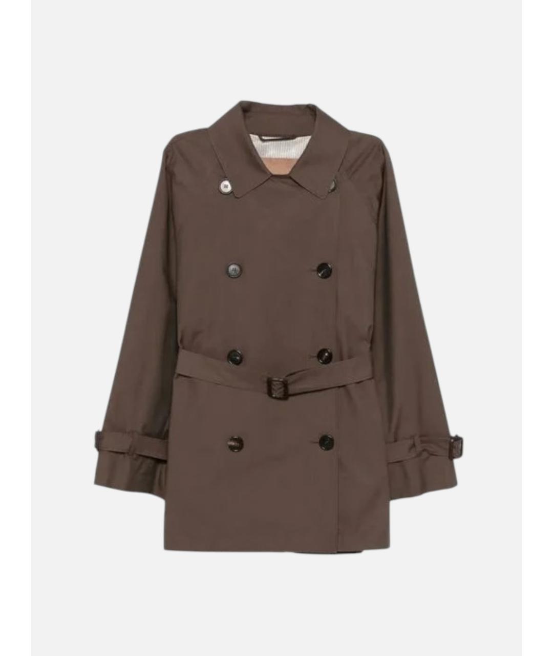 'S MAX MARA Коричневый хлопковый тренч/плащ, фото 4
