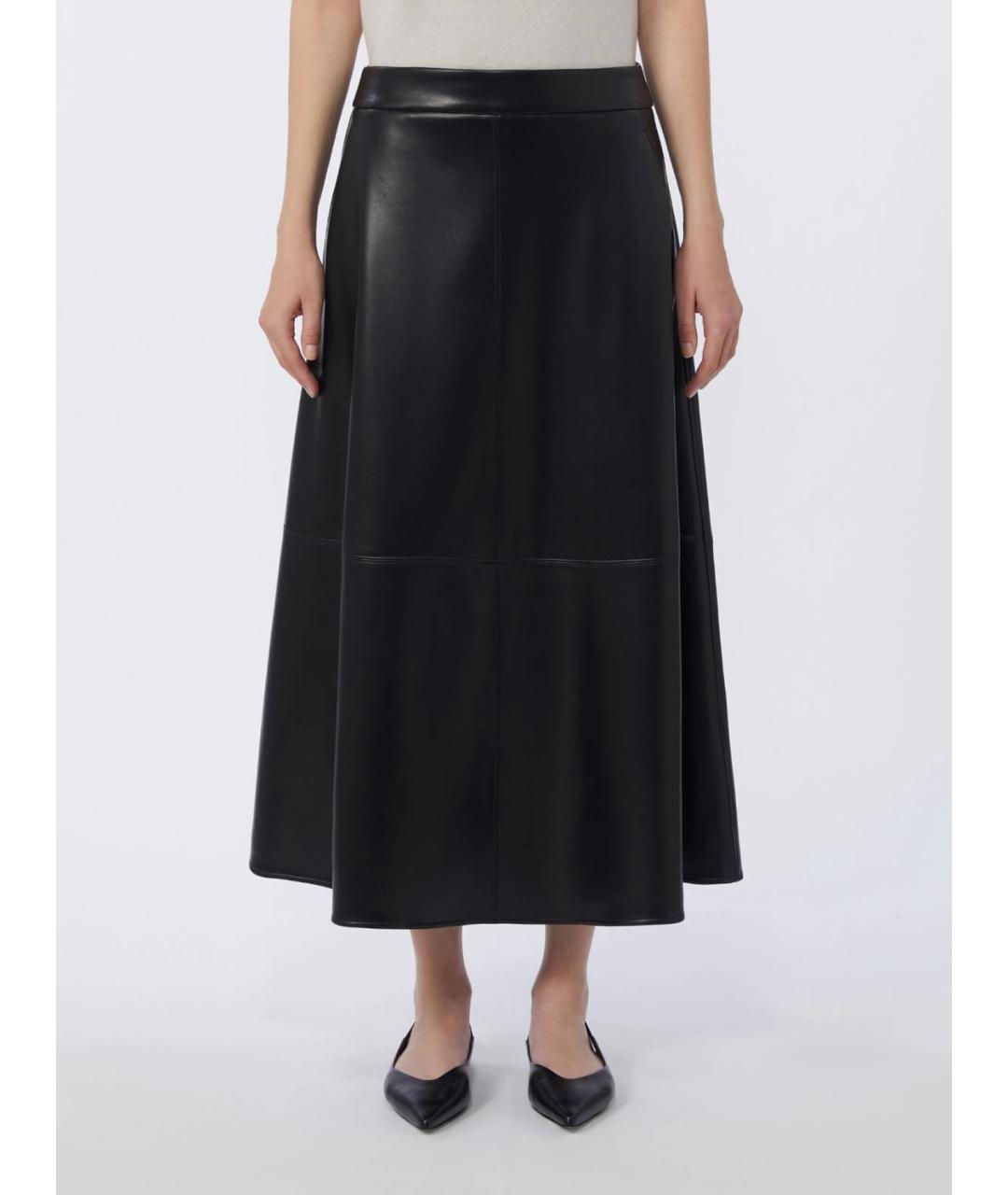 'S MAX MARA Черная полиэстеровая юбка миди, фото 3