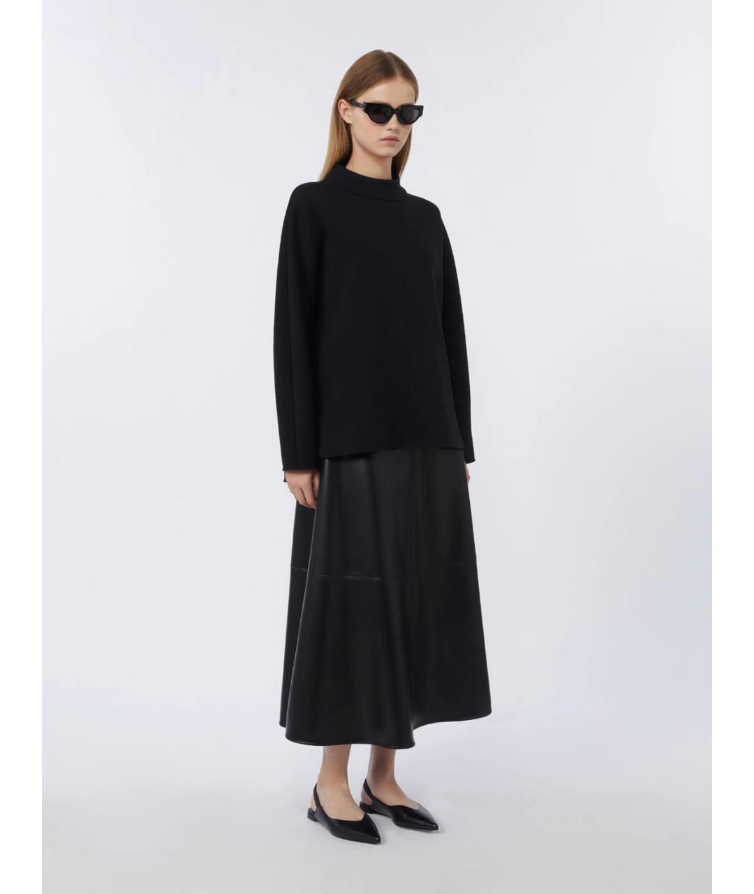 'S MAX MARA Черная полиэстеровая юбка миди, фото 2