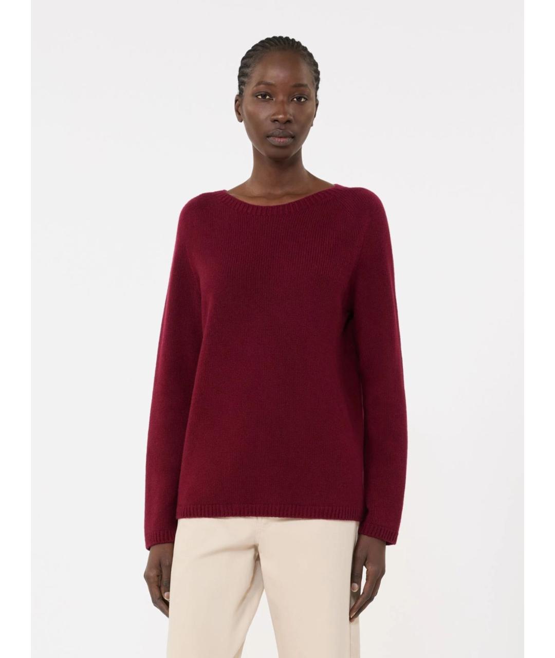 'S MAX MARA Бордовый шерстяной джемпер / свитер, фото 3