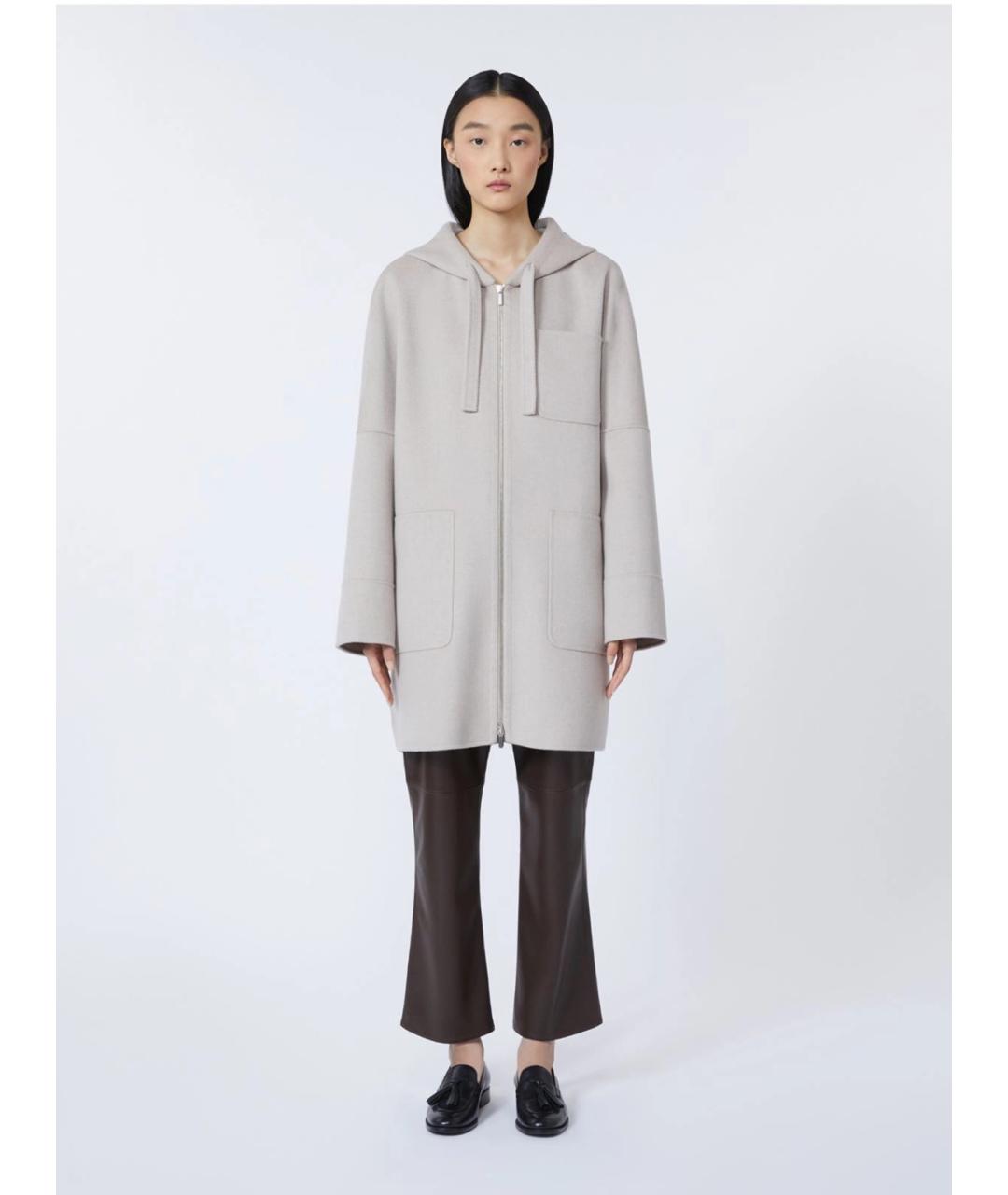 'S MAX MARA Серое шерстяное пальто, фото 4