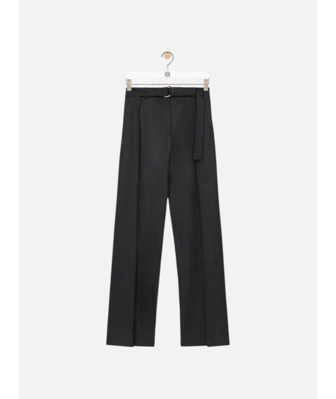 LOEWE Антрацитовые шерстяные прямые брюки, фото 5