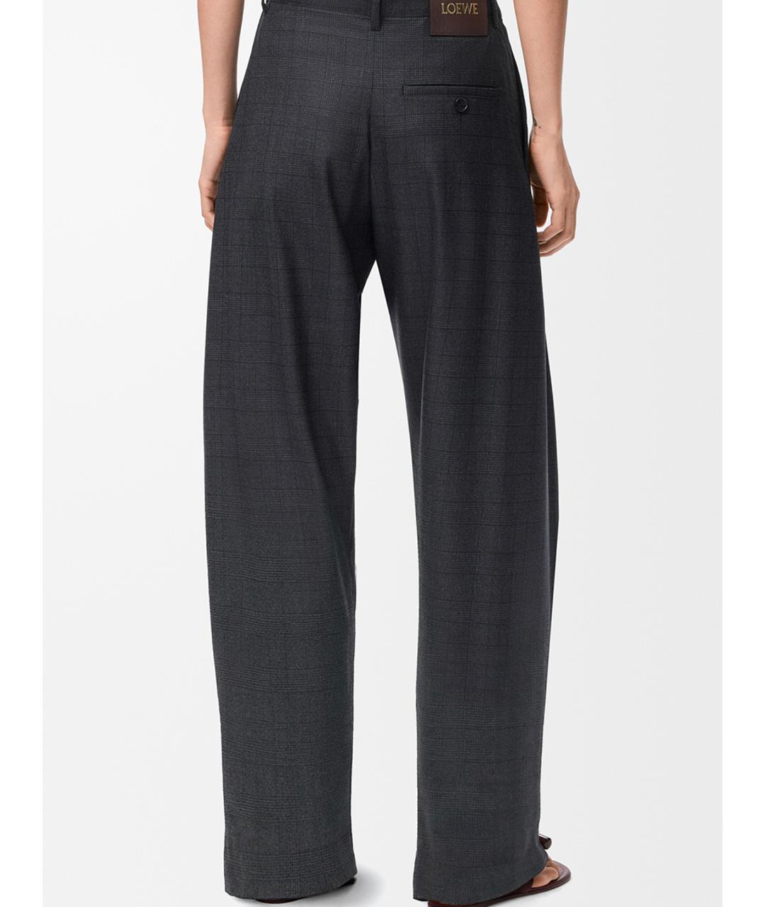 LOEWE Антрацитовые шерстяные прямые брюки, фото 4