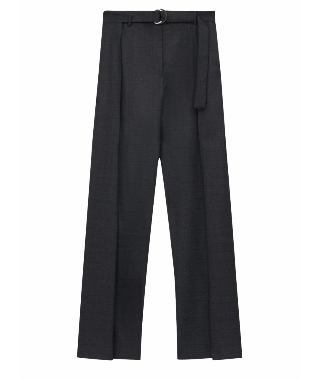 LOEWE Антрацитовые шерстяные прямые брюки, фото 1