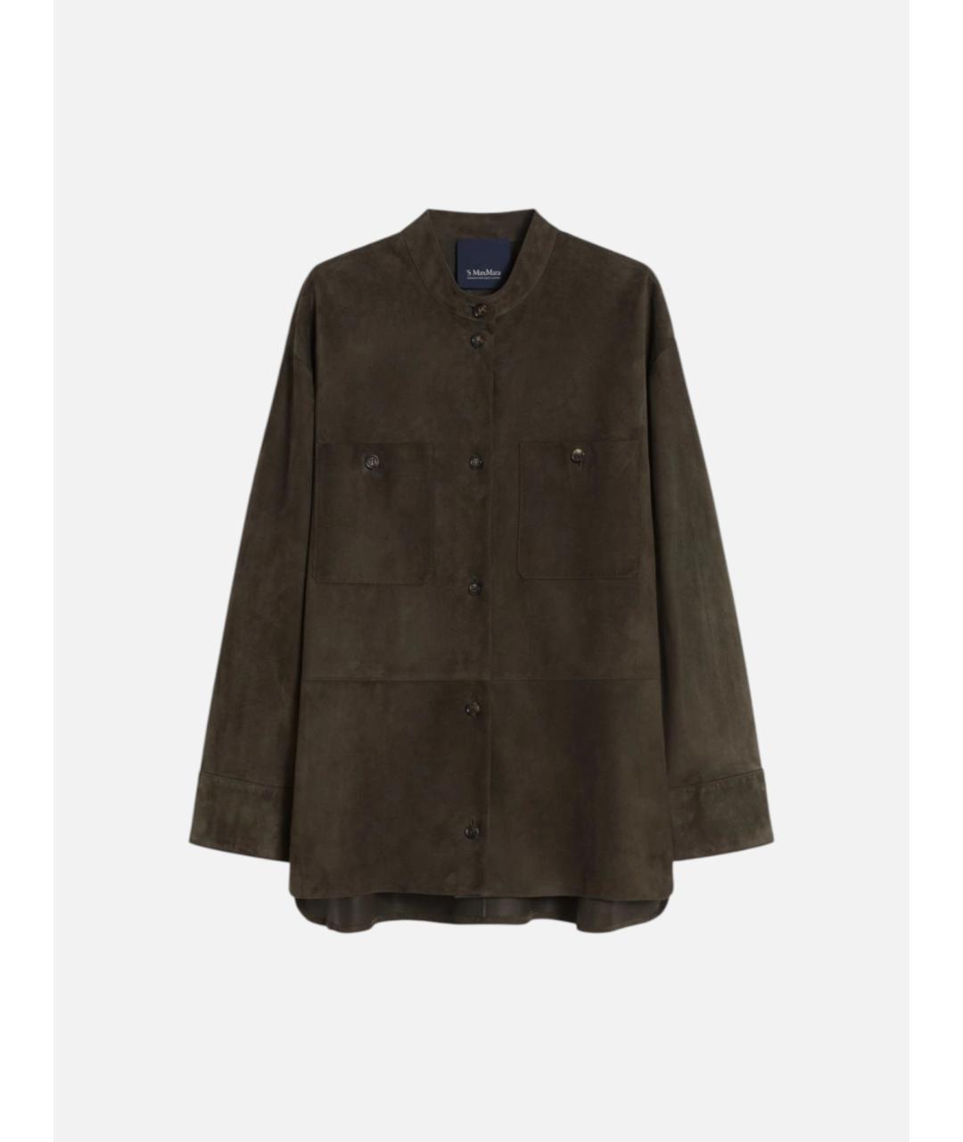'S MAX MARA Зеленая замшевая куртка, фото 5