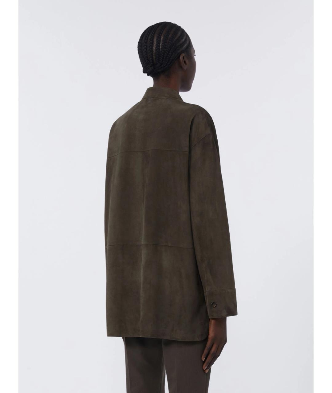 'S MAX MARA Зеленая замшевая куртка, фото 4