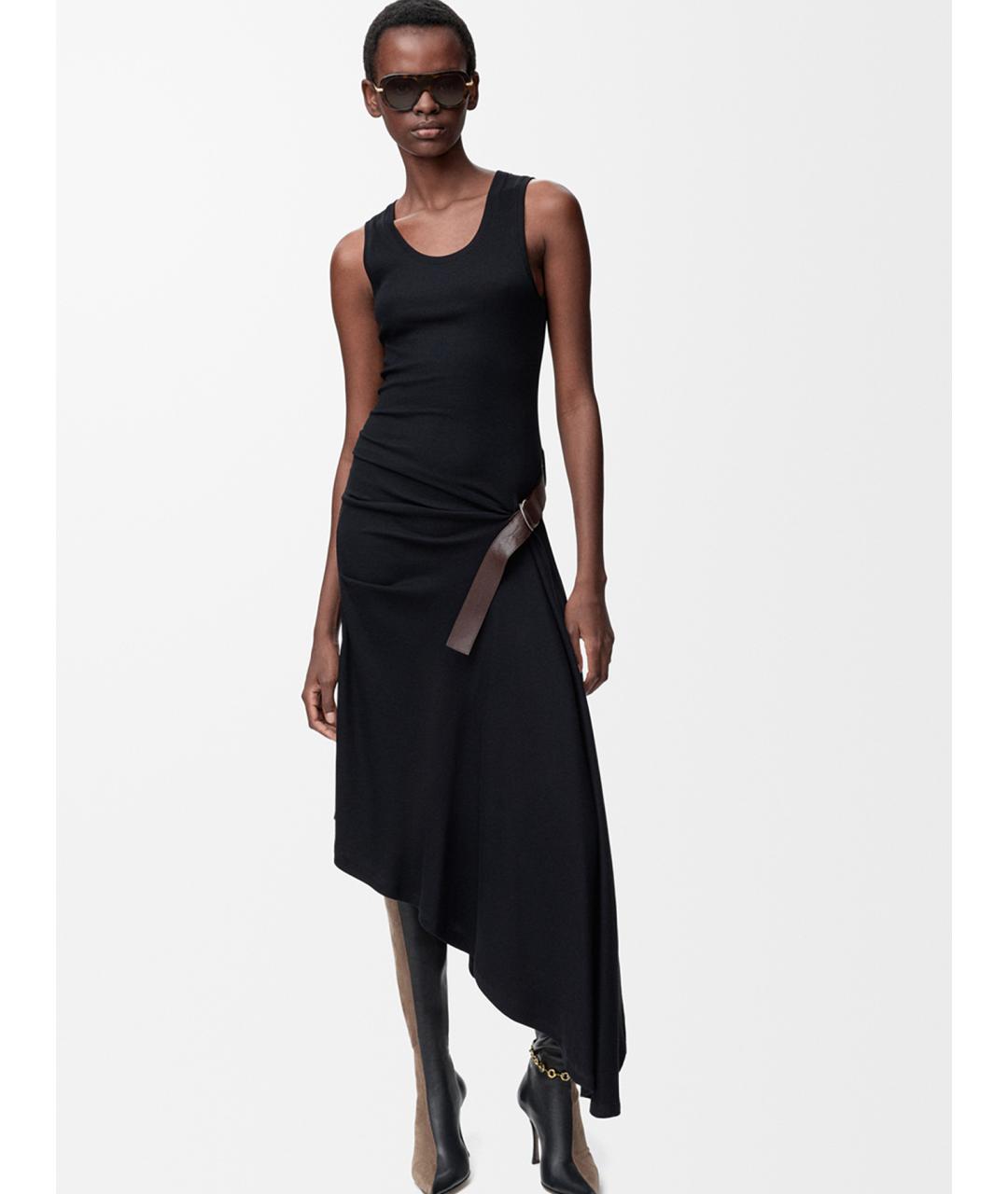 LOEWE Черное хлопковое повседневное платье, фото 2