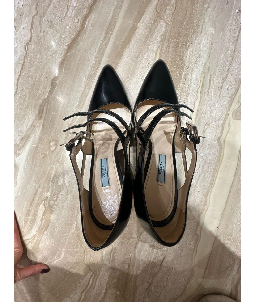 PRADA Черные кожаные туфли, фото 3