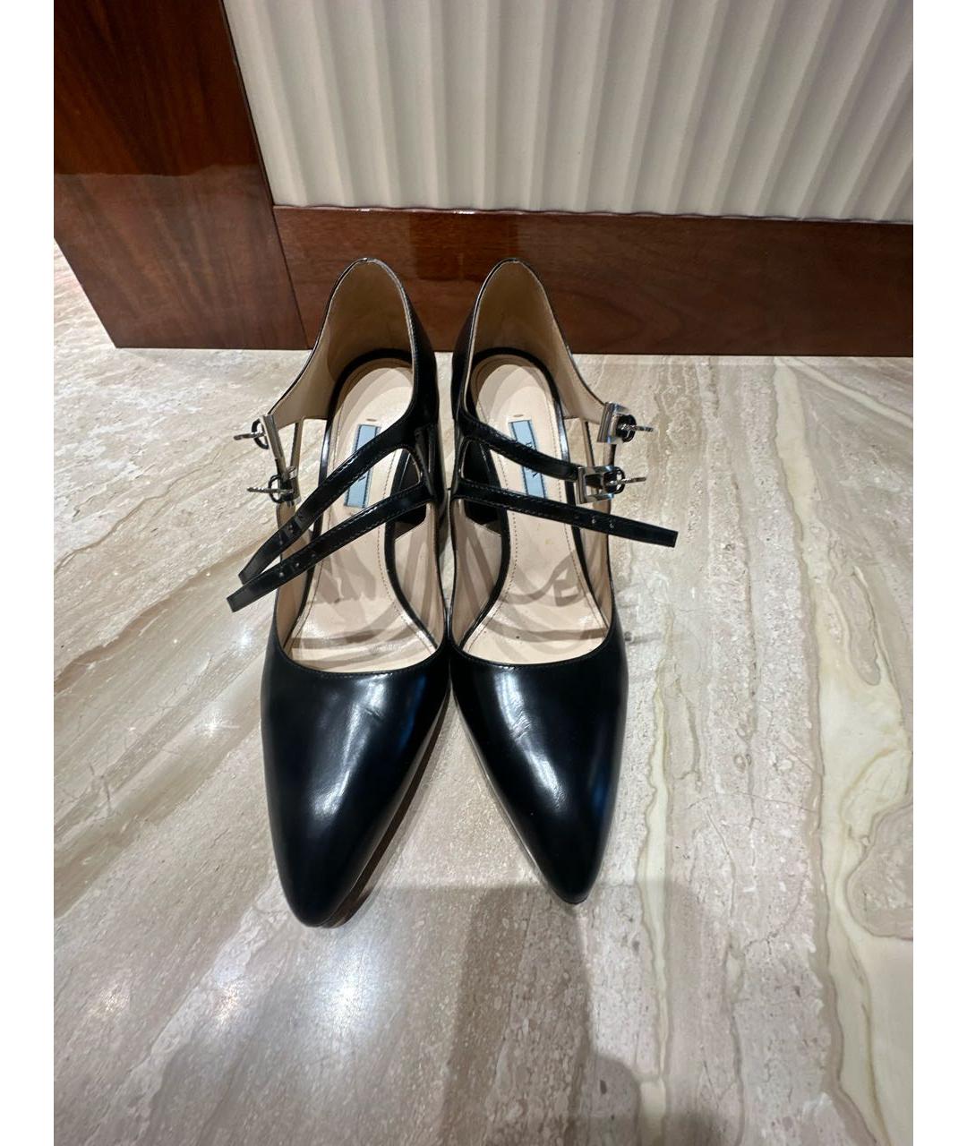 PRADA Черные кожаные туфли, фото 2