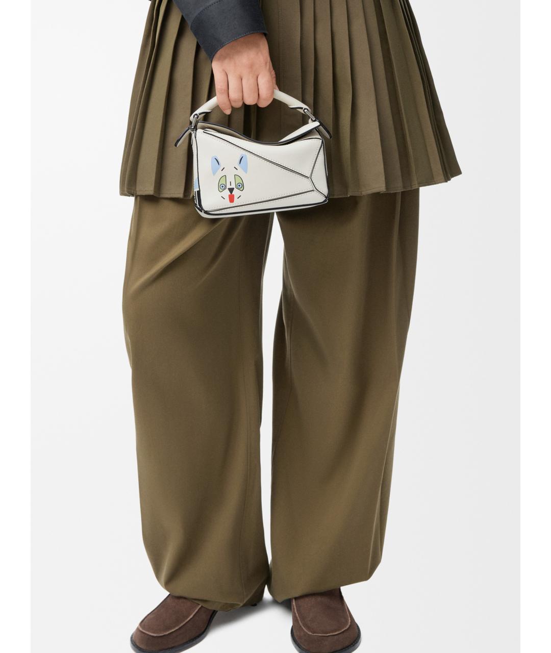 LOEWE Белая кожаная сумка через плечо, фото 2