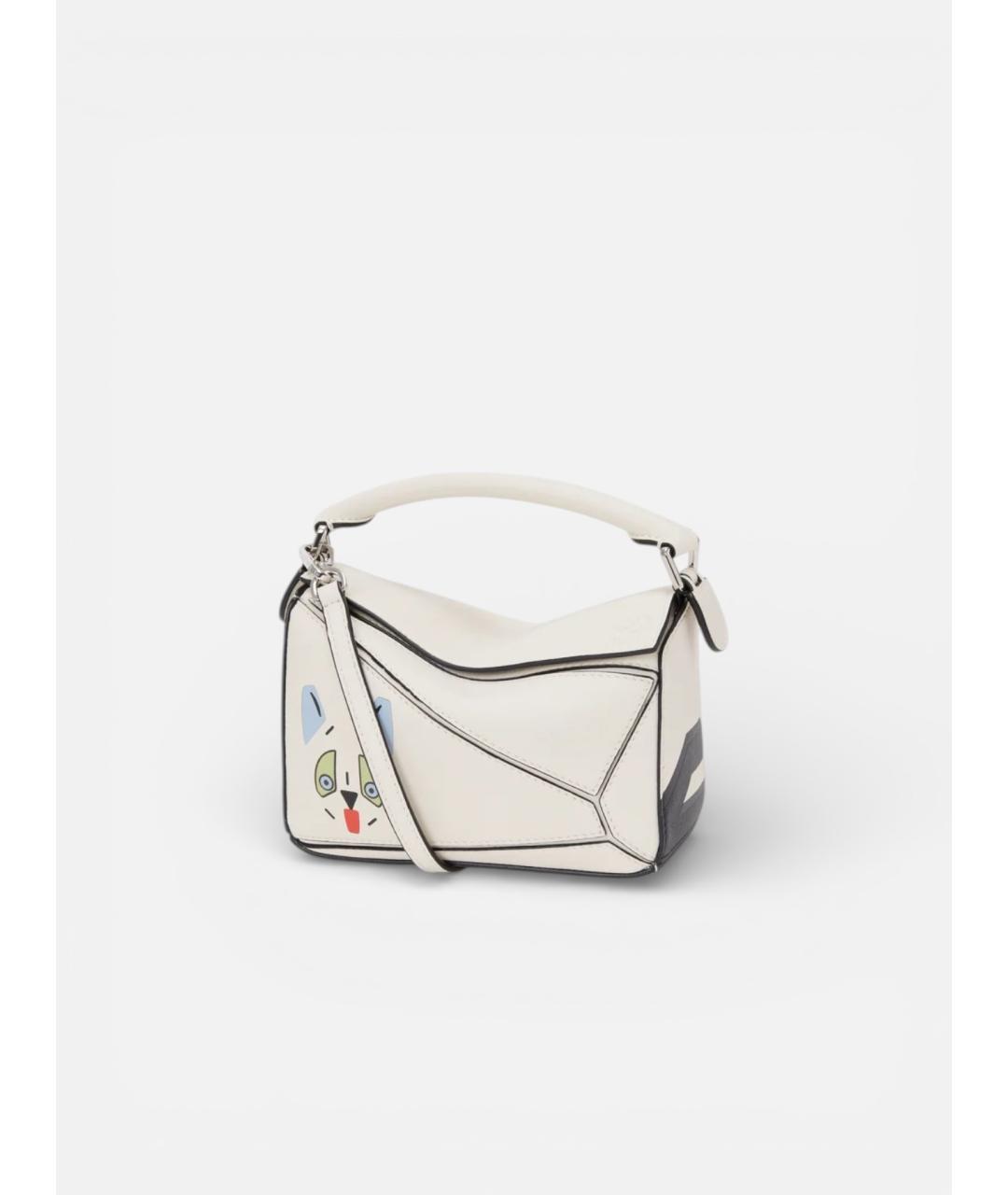 LOEWE Белая кожаная сумка через плечо, фото 6