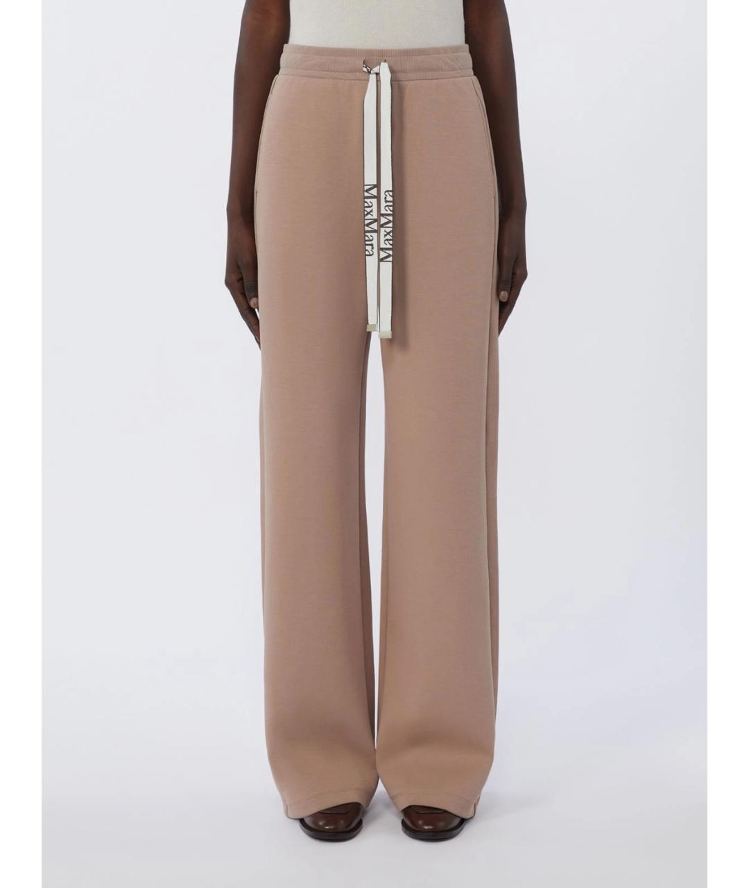 'S MAX MARA Розовые хлопковые прямые брюки, фото 2