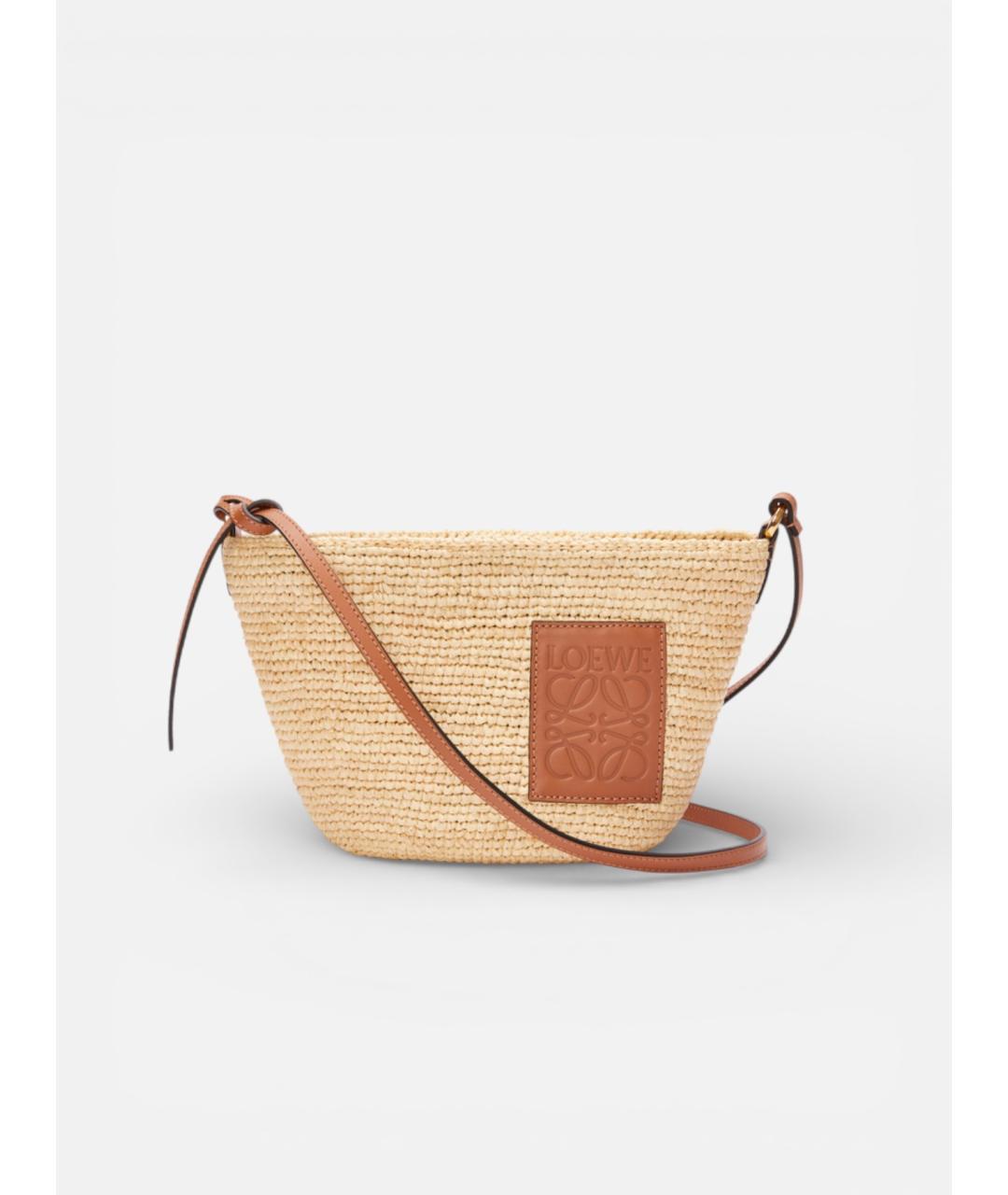 LOEWE Бежевая пелетеная сумка через плечо, фото 4