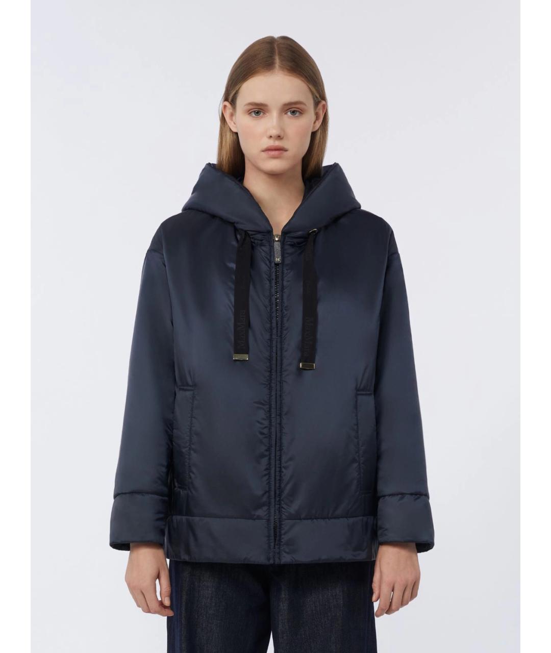 'S MAX MARA Темно-синяя полиэстеровая куртка, фото 3