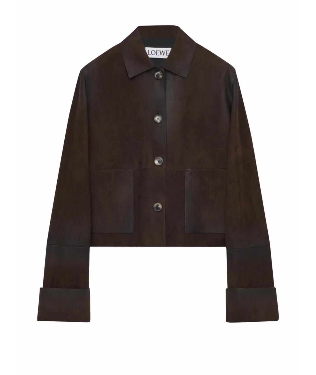 LOEWE Коричневая замшевая куртка, фото 5