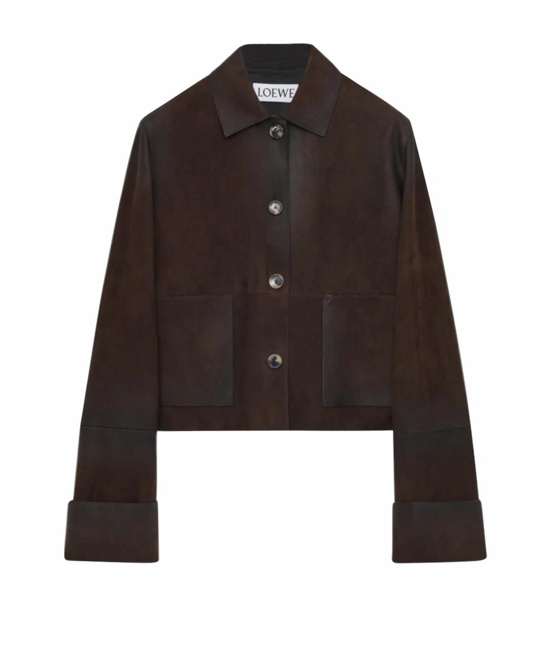 LOEWE Коричневая замшевая куртка, фото 1