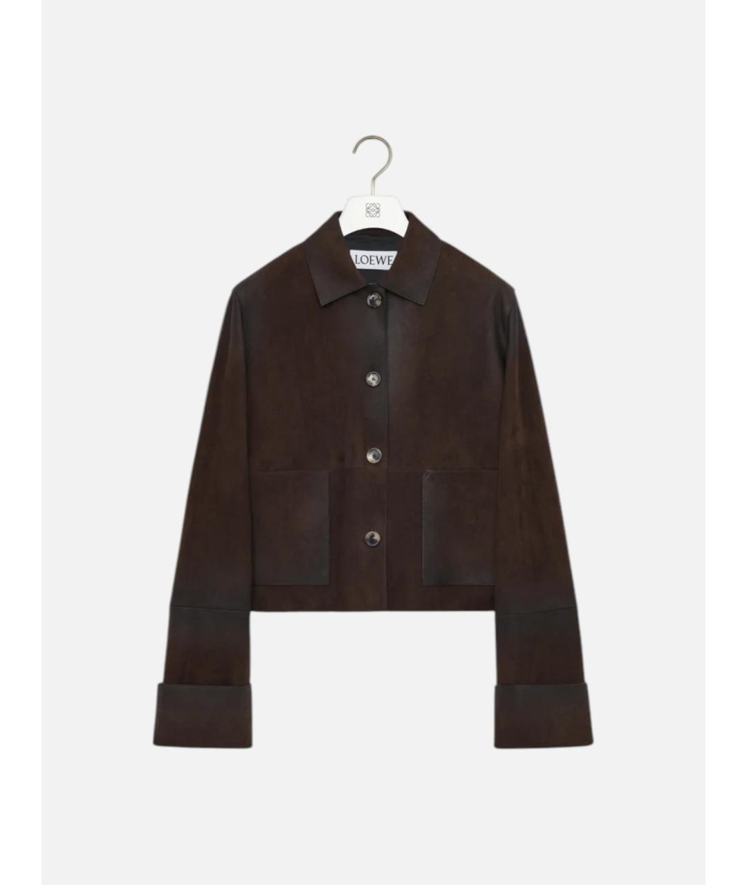 LOEWE Коричневая замшевая куртка, фото 5