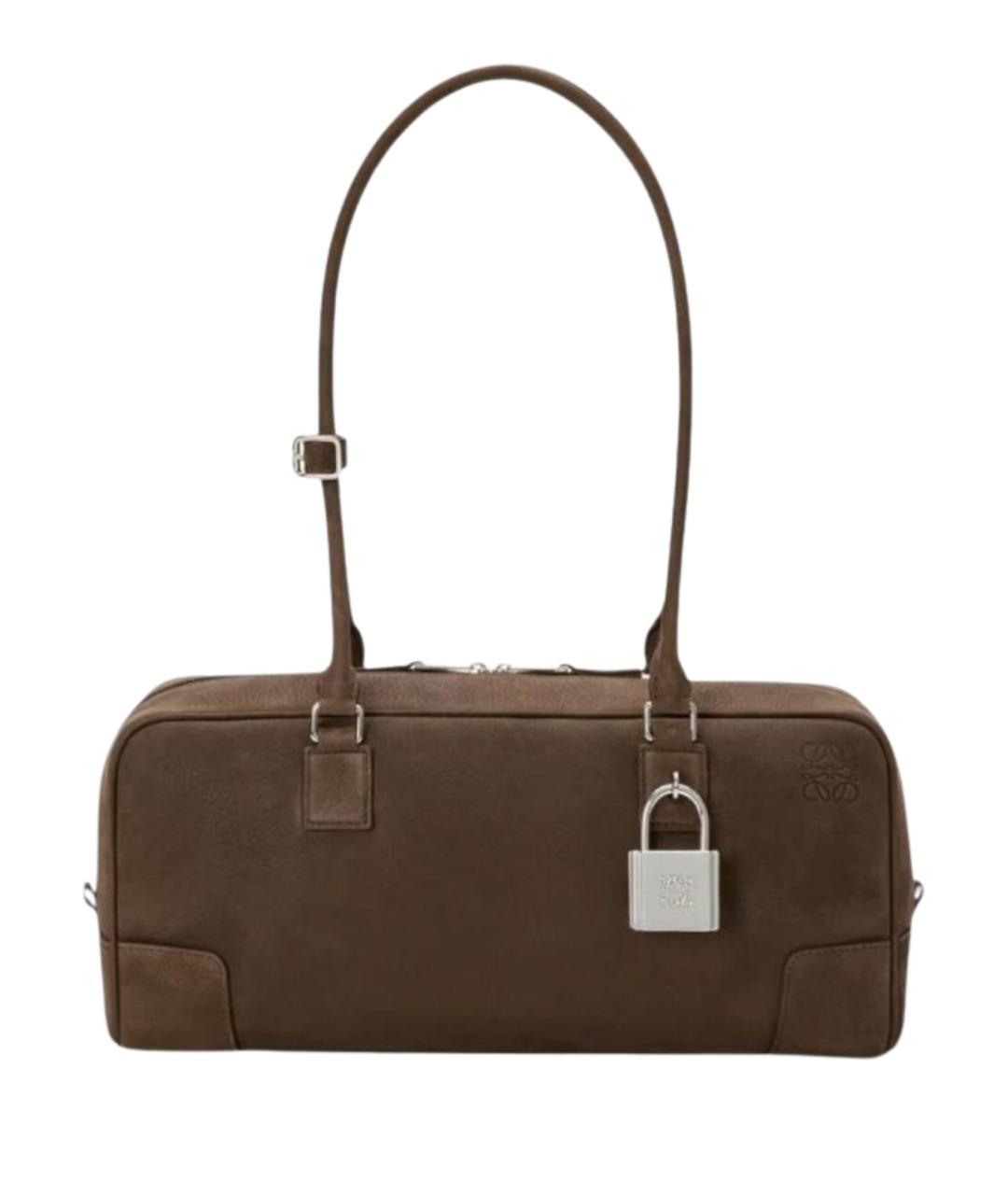 LOEWE Коричневая кожаная сумка через плечо, фото 1