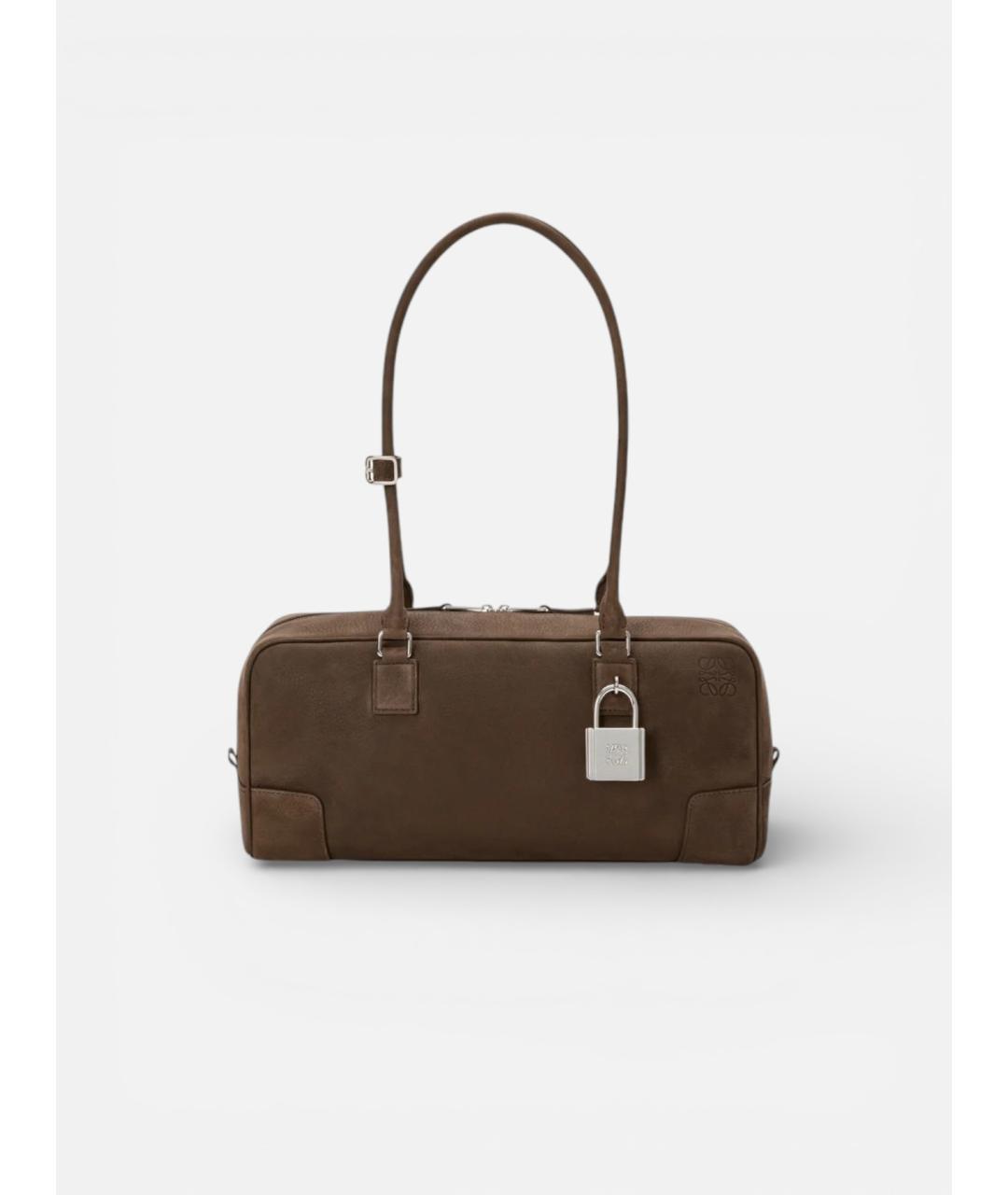 LOEWE Коричневая кожаная сумка через плечо, фото 4