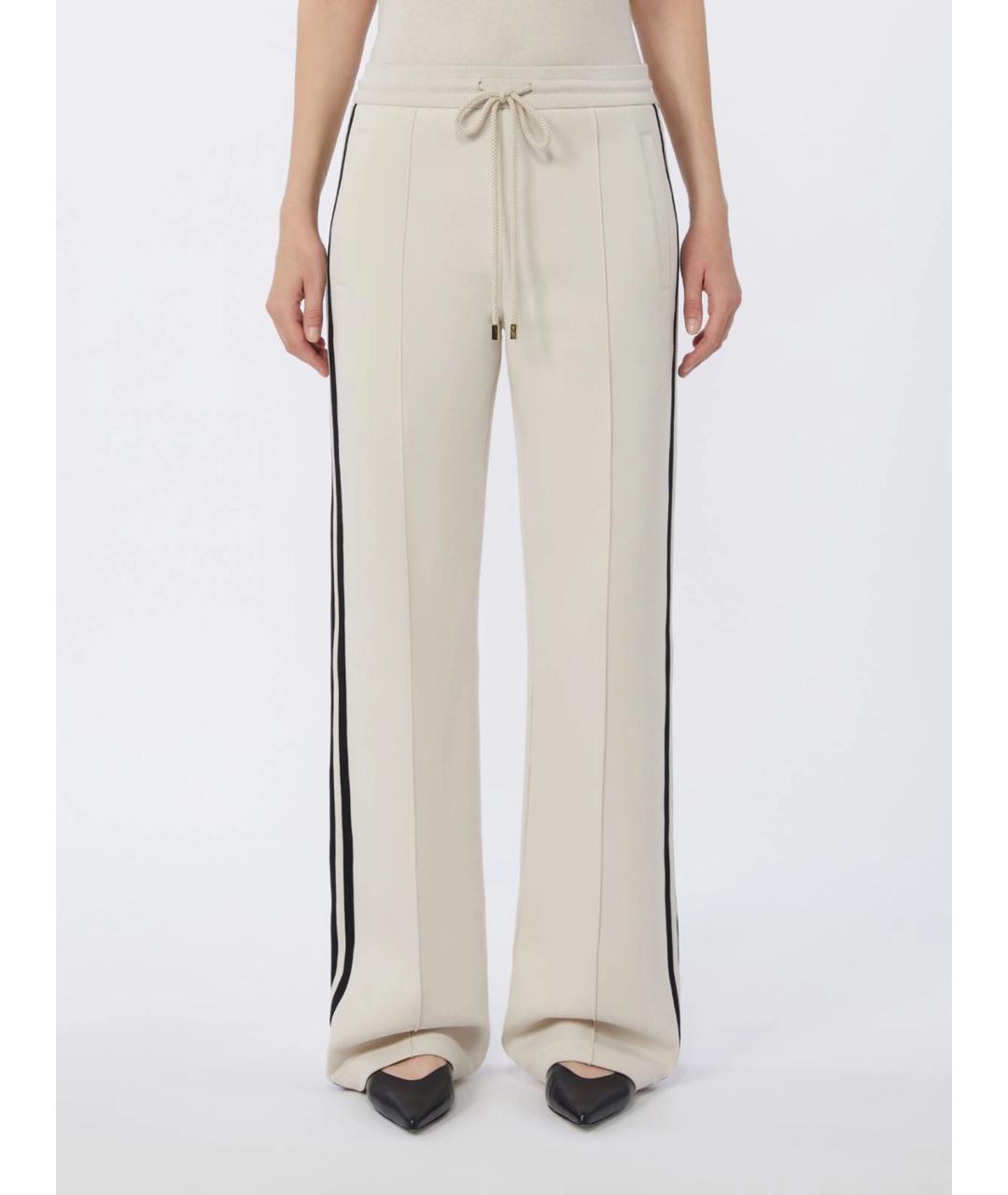 'S MAX MARA Бежевые хлопковые спортивные брюки и шорты, фото 3