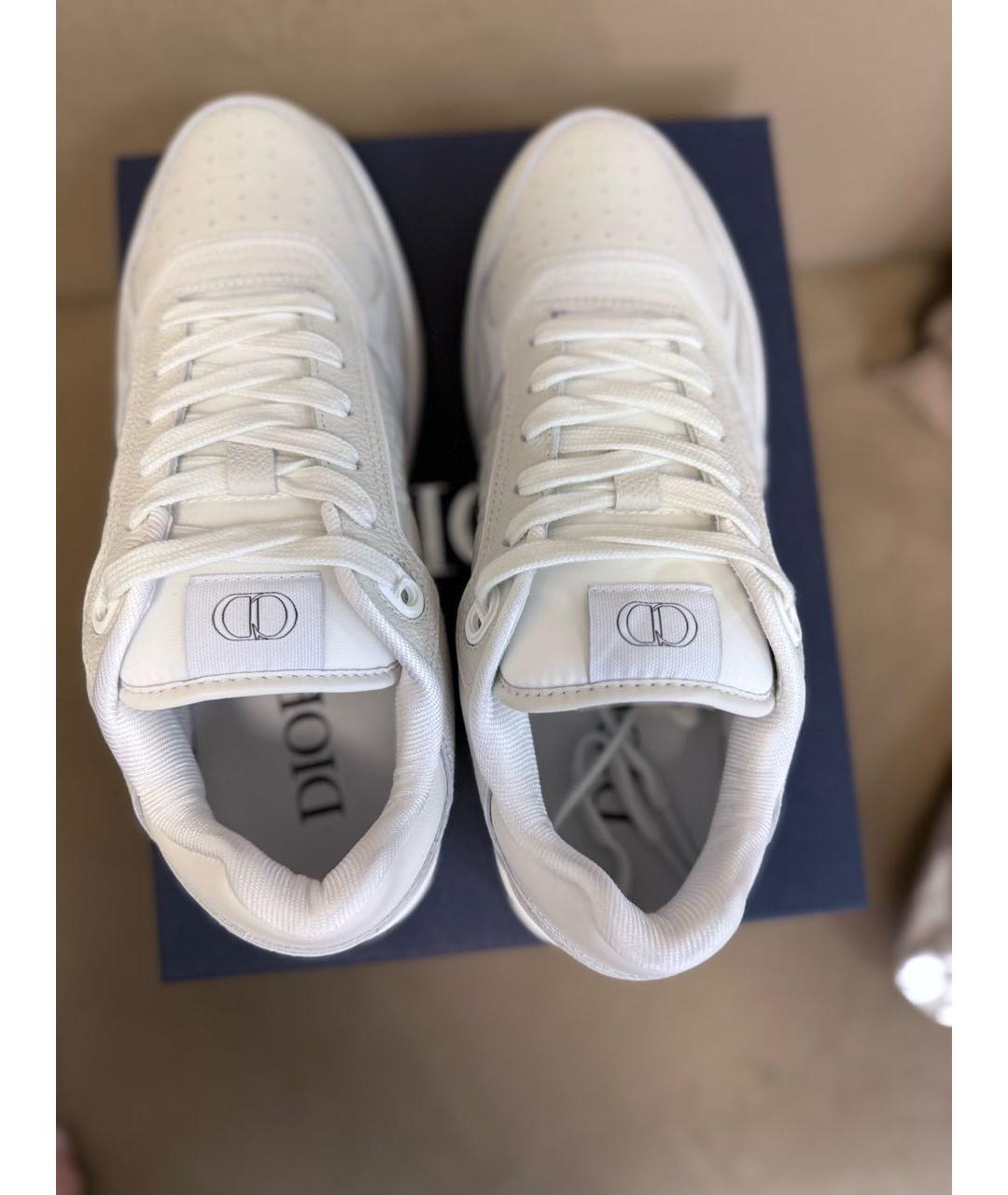 CHRISTIAN DIOR Белые кожаные низкие кроссовки / кеды, фото 2