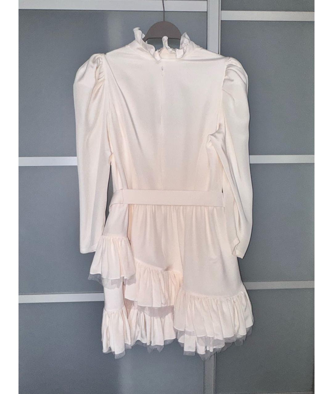 ULYANA SERGEENKO Белое шелковое коктейльное платье, фото 2