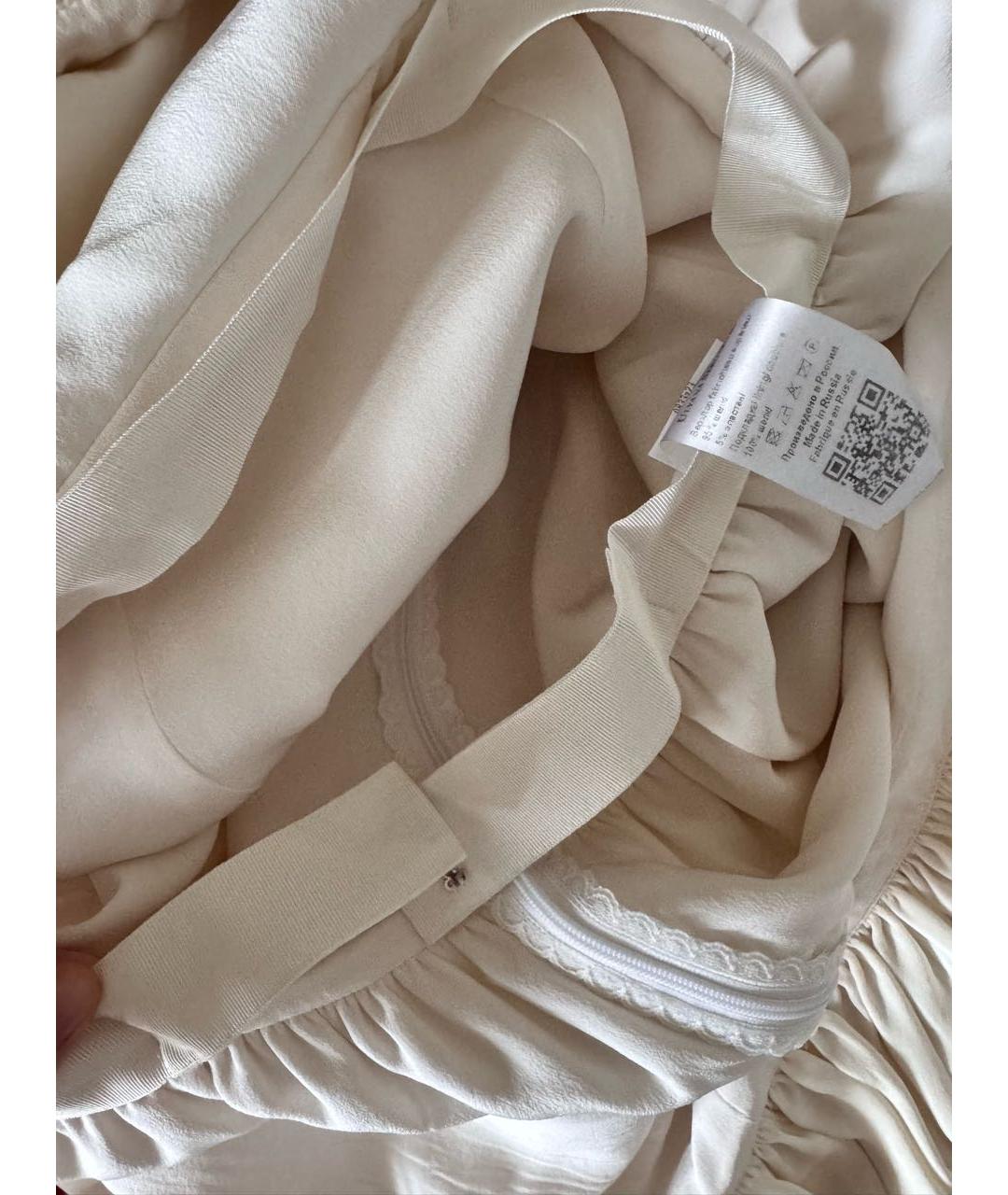 ULYANA SERGEENKO Белое шелковое коктейльное платье, фото 5