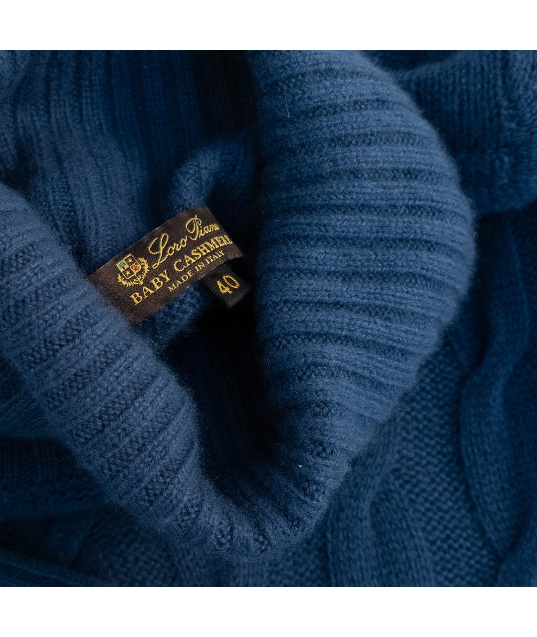 LORO PIANA Синяя кашемировая водолазка, фото 6