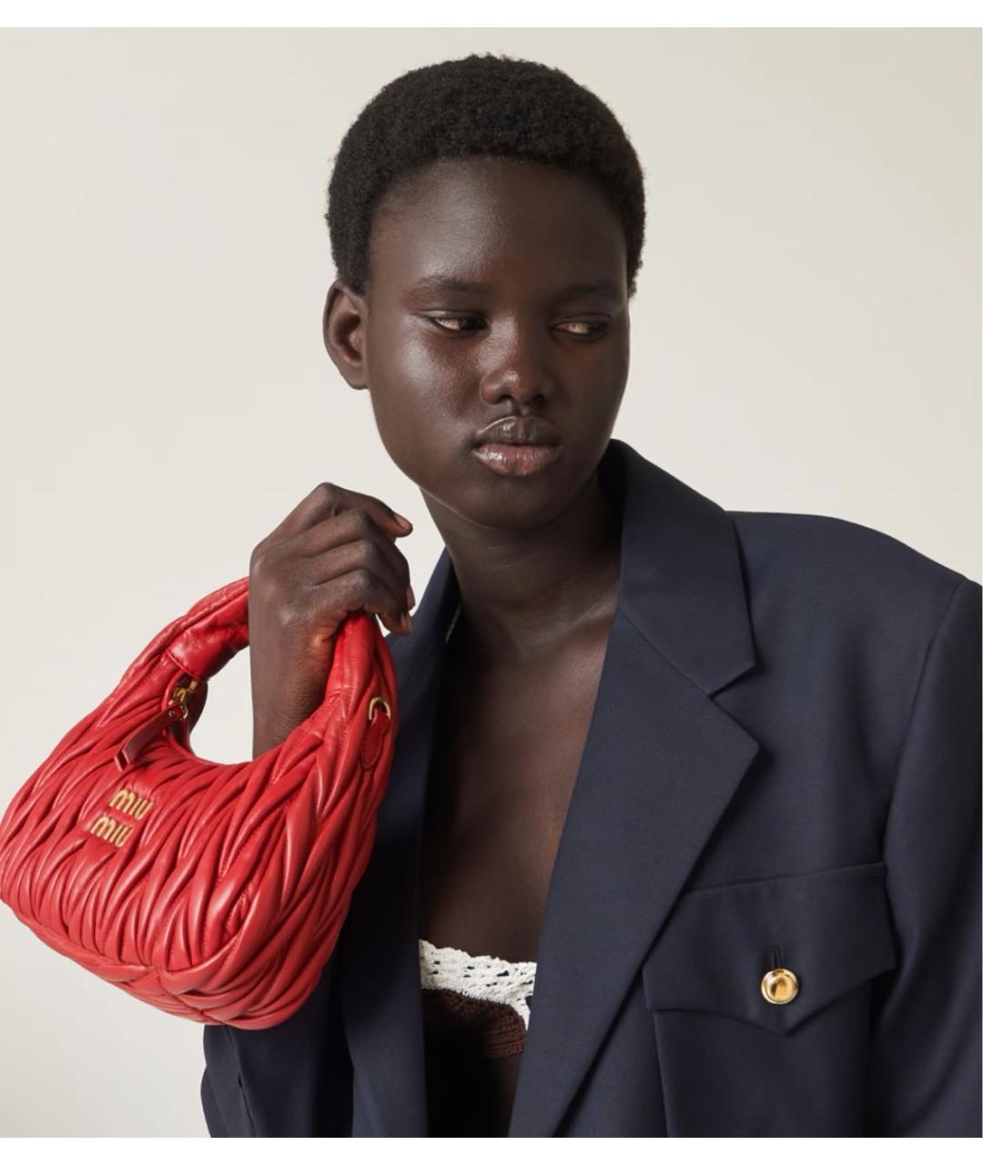 MIU MIU Голубая кожаная сумка с короткими ручками, фото 7