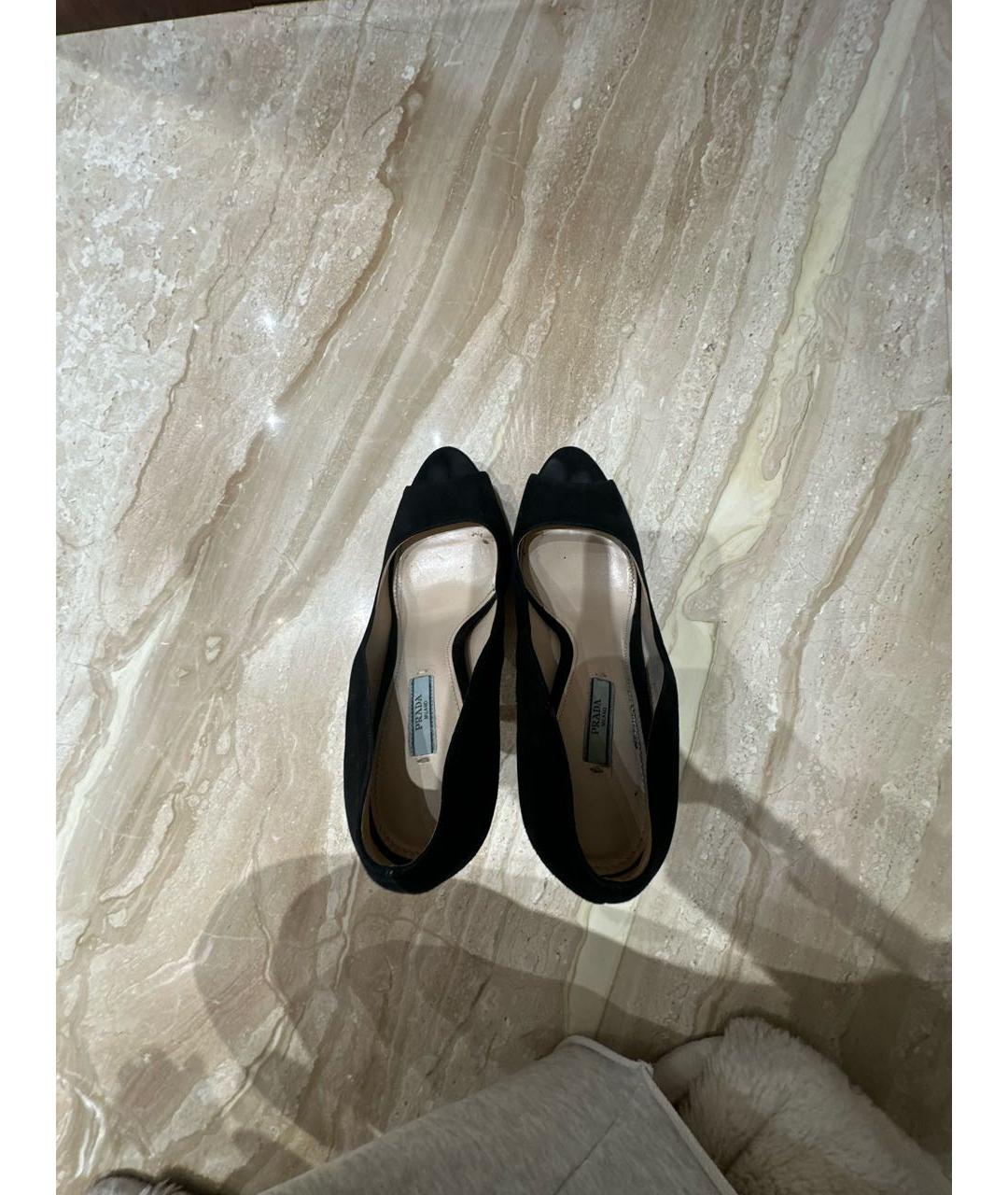 PRADA Черные замшевые туфли, фото 3