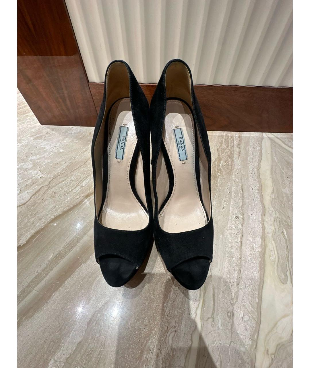 PRADA Черные замшевые туфли, фото 2