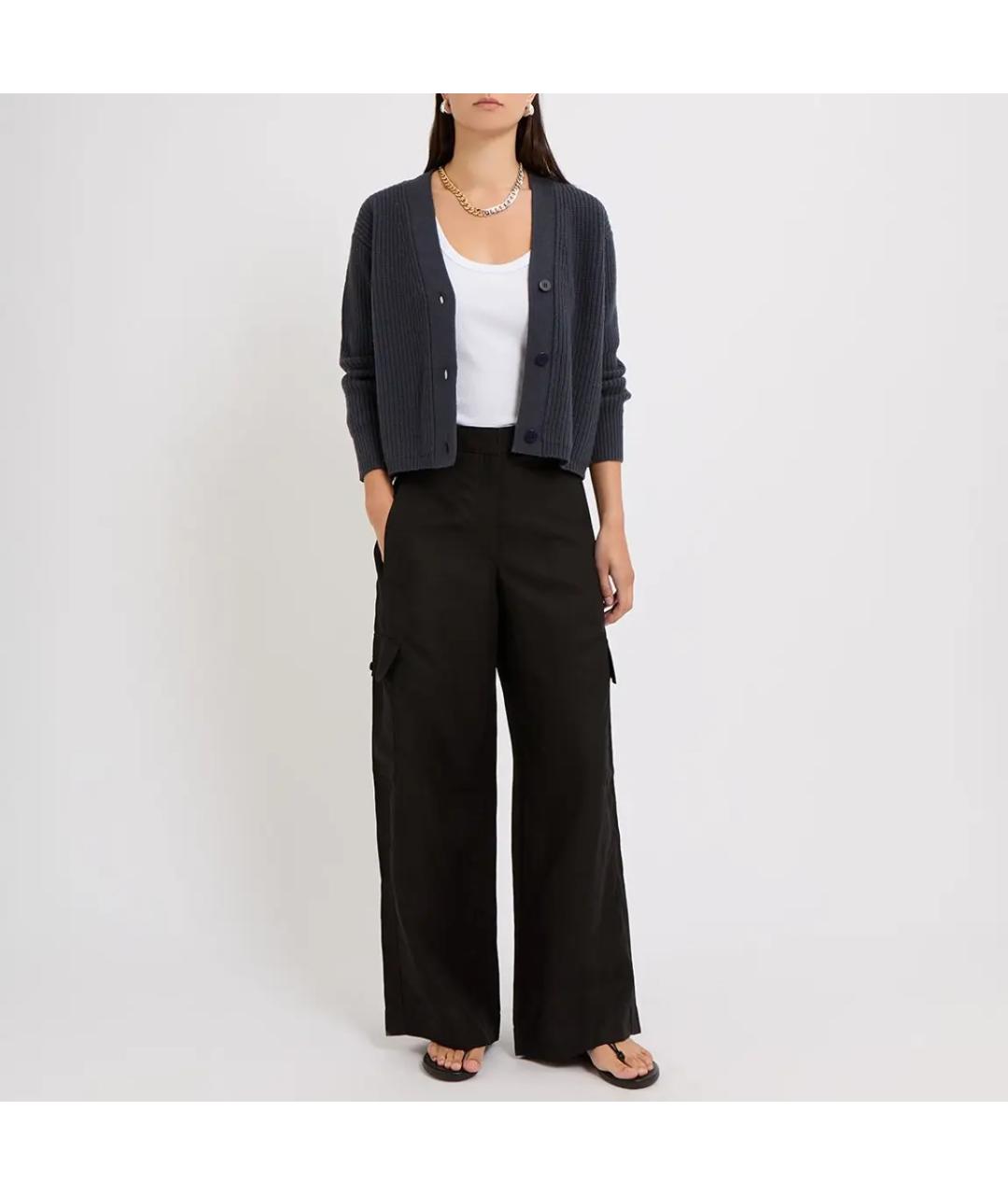 COS Антрацитовые шерстяные брюки широкие, фото 5