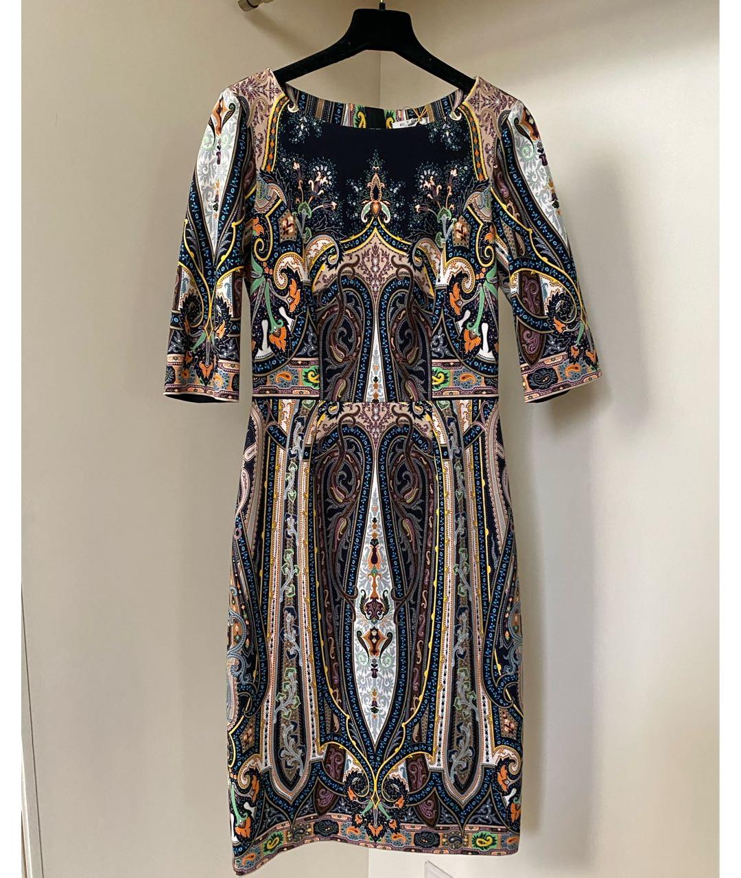 ETRO Мульти хлопко-эластановое повседневное платье, фото 5