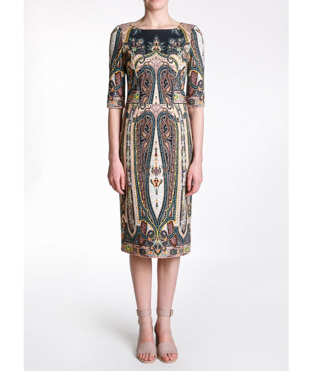 ETRO Мульти хлопко-эластановое повседневное платье, фото 2