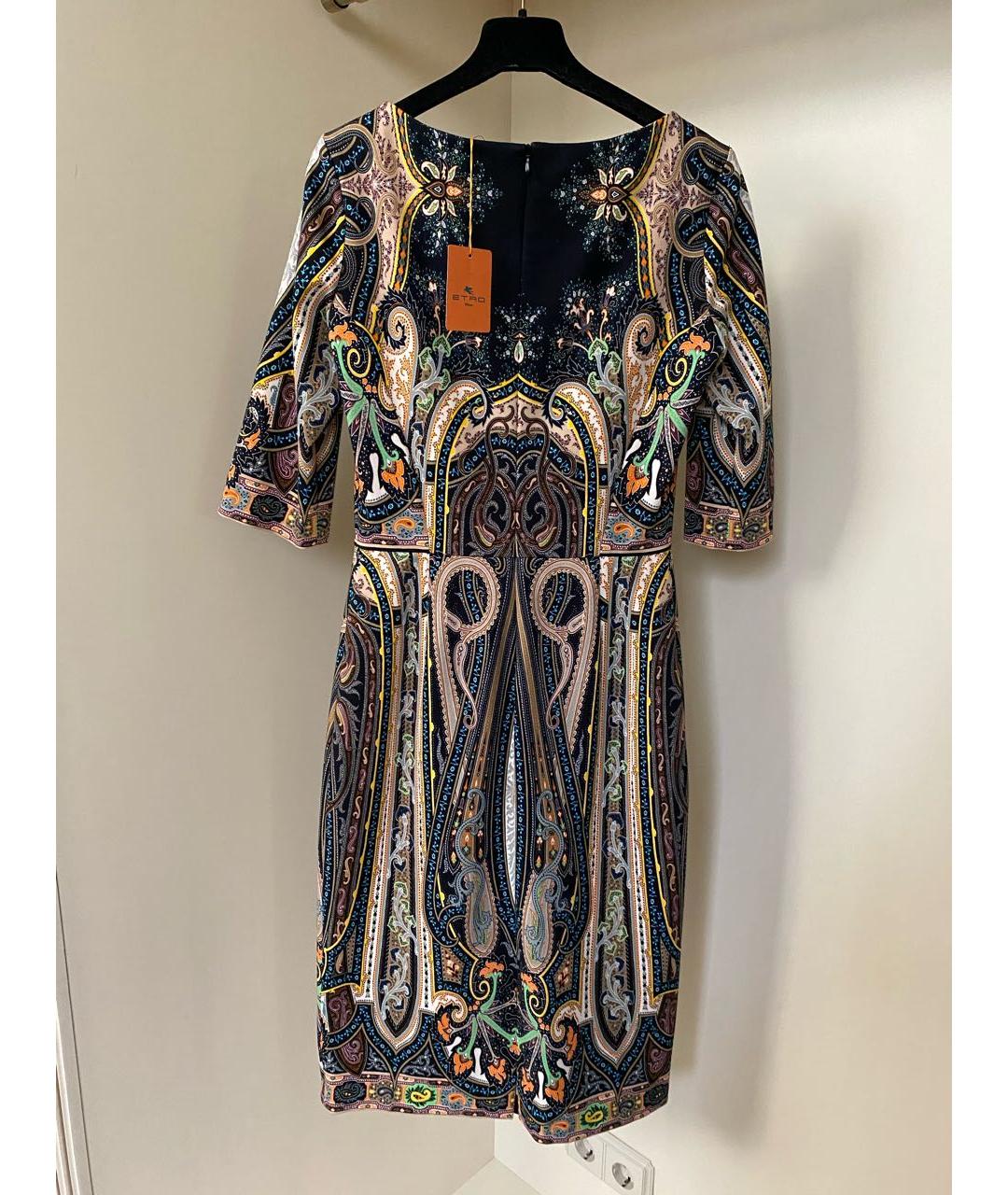 ETRO Мульти хлопко-эластановое повседневное платье, фото 6