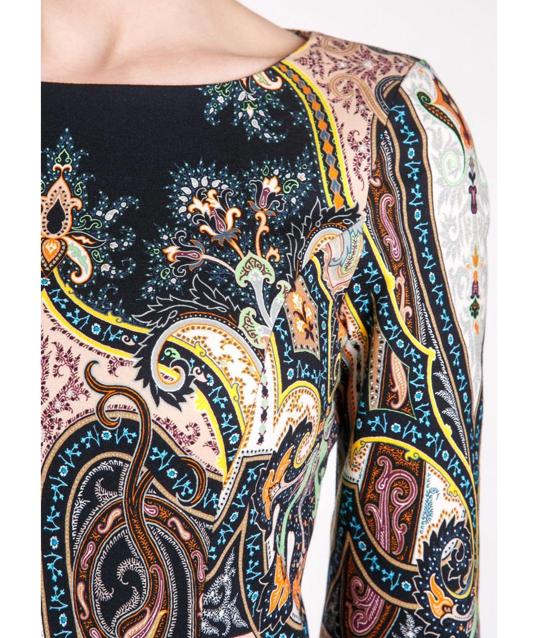 ETRO Мульти хлопко-эластановое повседневное платье, фото 4