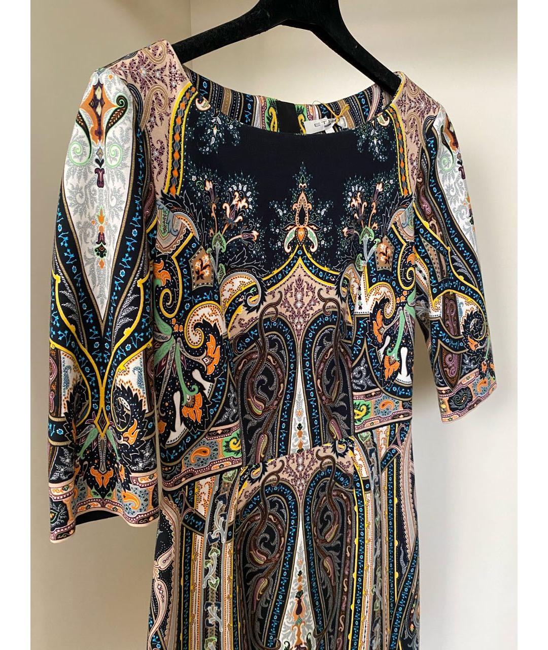 ETRO Мульти хлопко-эластановое повседневное платье, фото 7