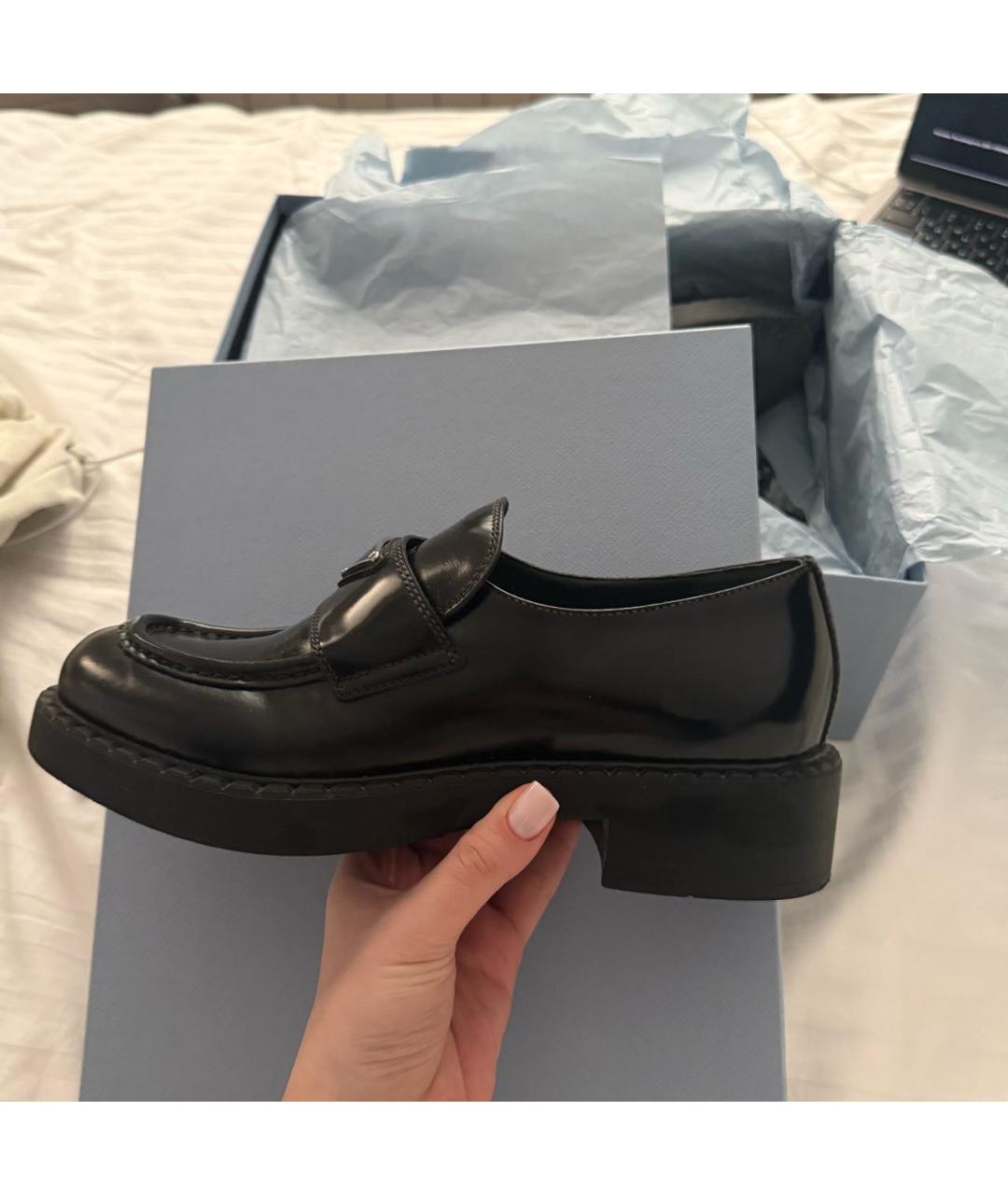 PRADA Черные лоферы из лакированной кожи, фото 8