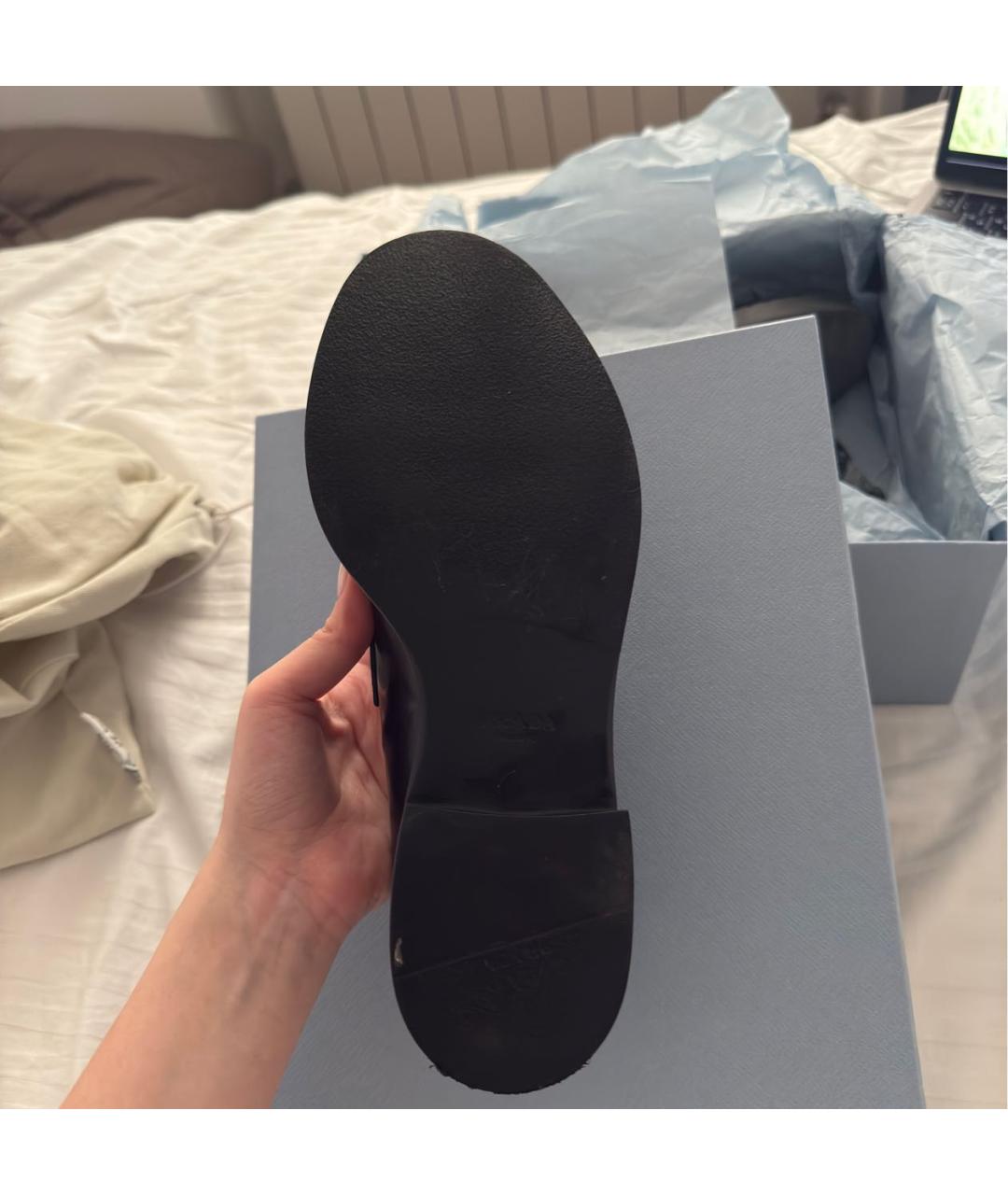 PRADA Черные лоферы из лакированной кожи, фото 5