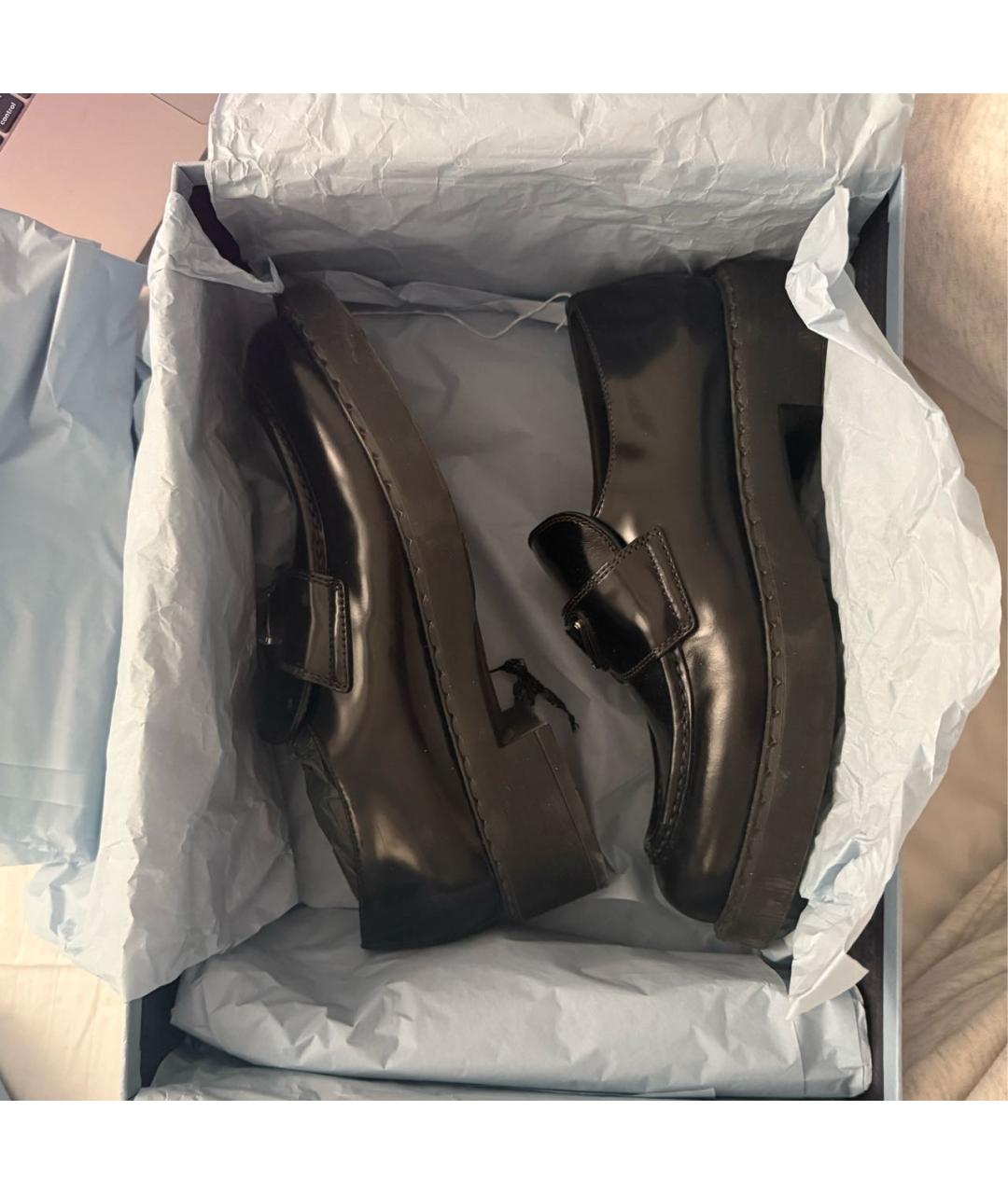 PRADA Черные лоферы из лакированной кожи, фото 4