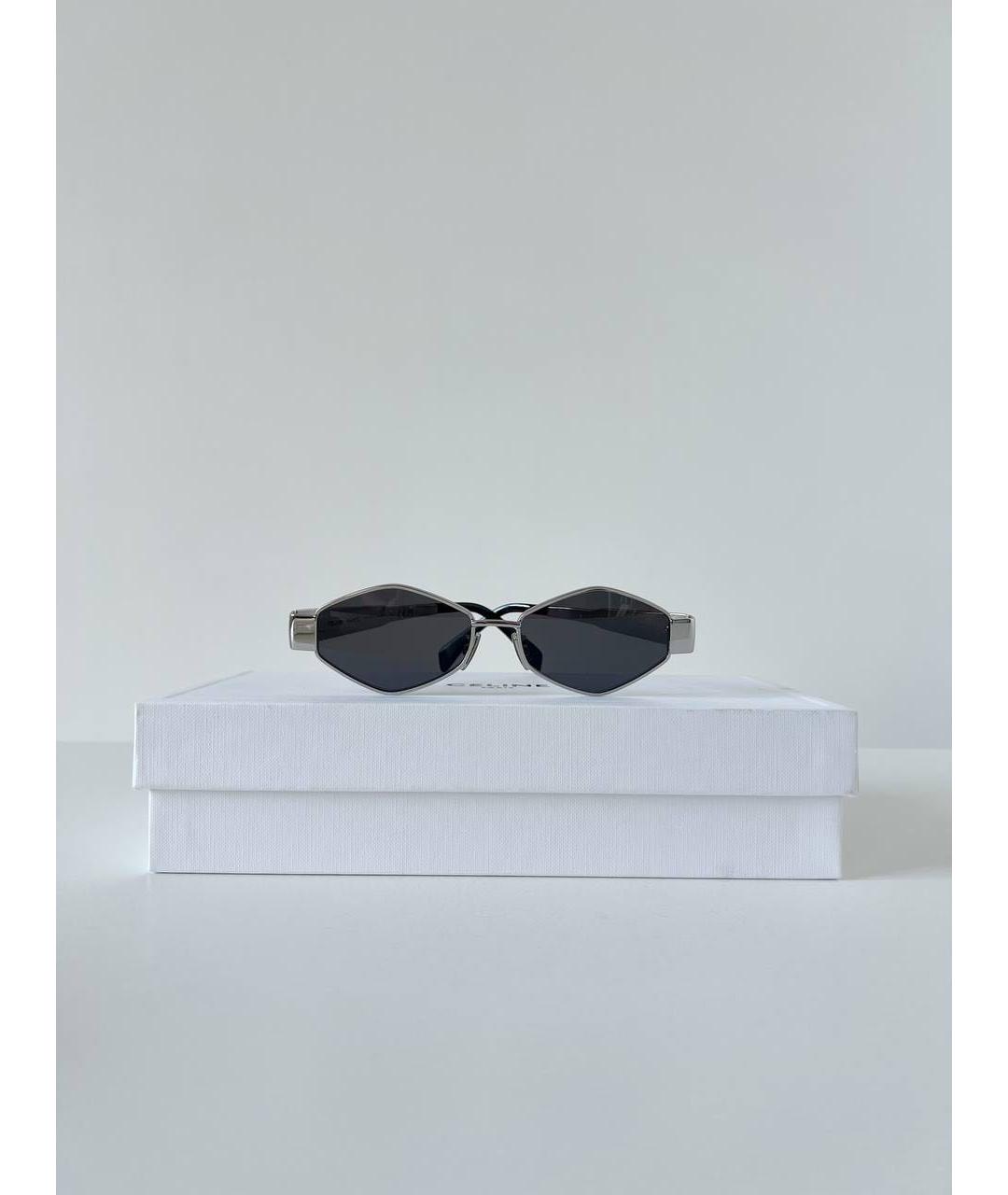CELINE Серебряные металлические солнцезащитные очки, фото 9