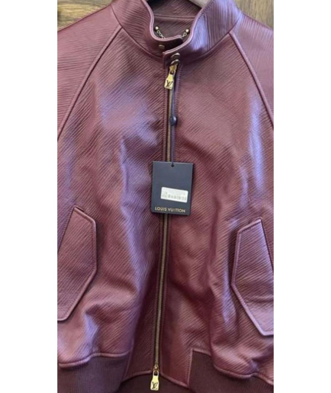 LOUIS VUITTON Бордовая кожаная куртка, фото 3