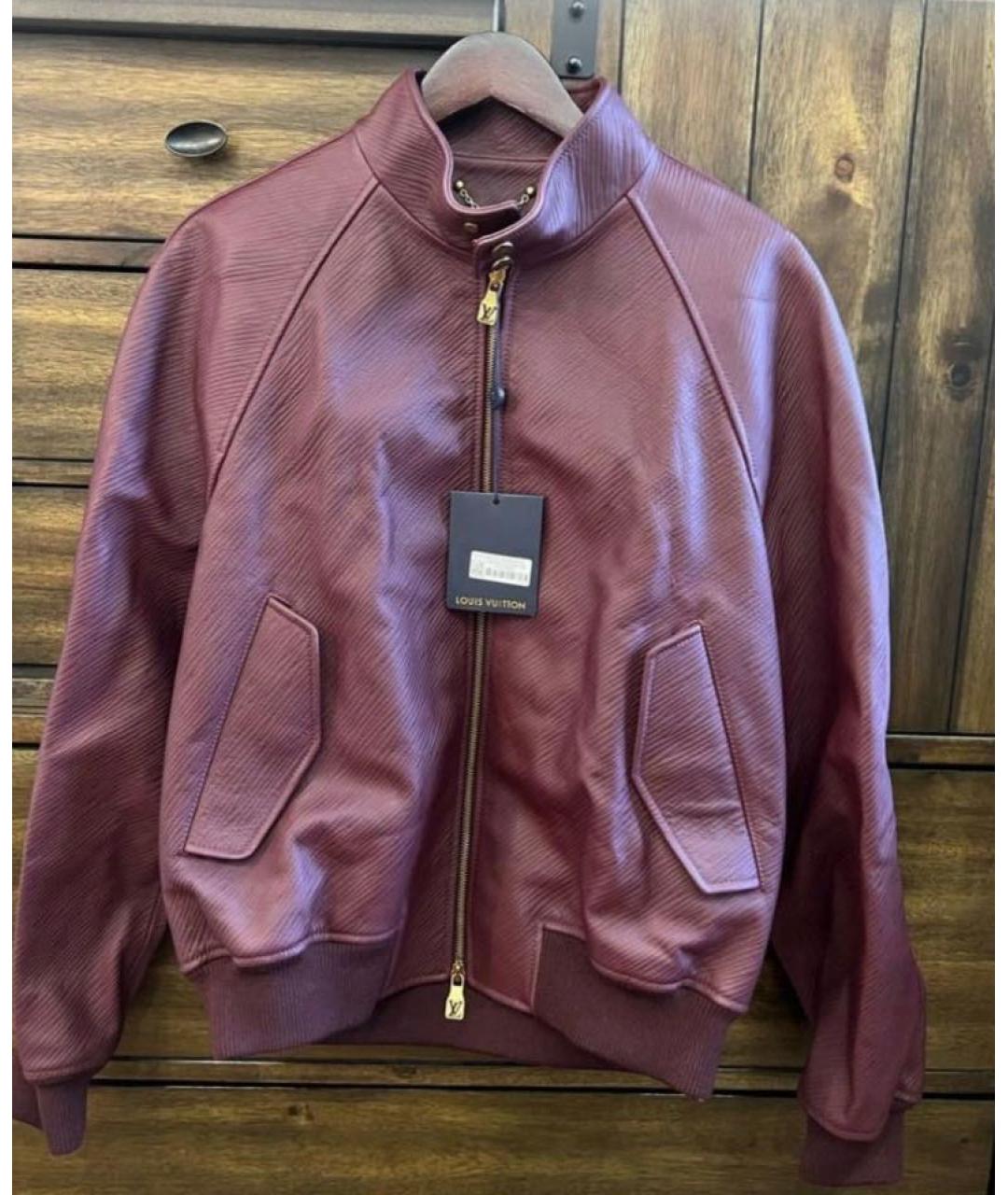 LOUIS VUITTON Бордовая кожаная куртка, фото 4