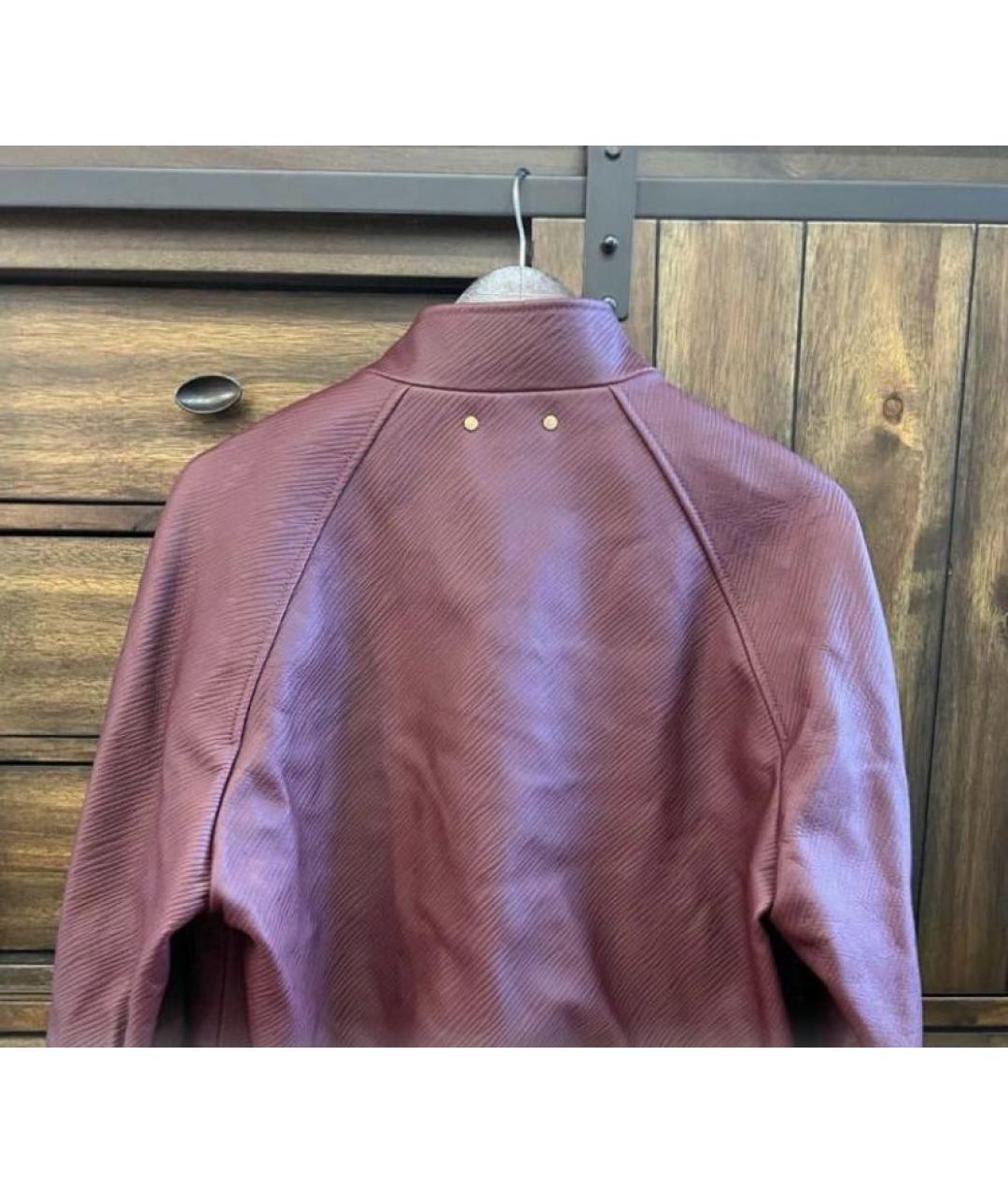 LOUIS VUITTON Бордовая кожаная куртка, фото 2