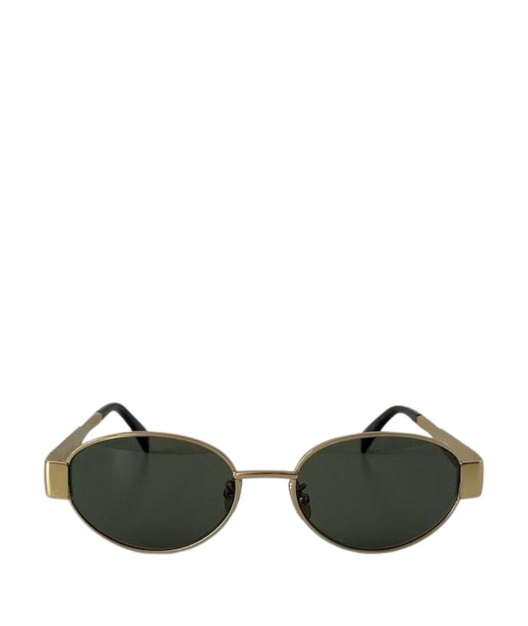 CELINE Золотые металлические солнцезащитные очки, фото 1