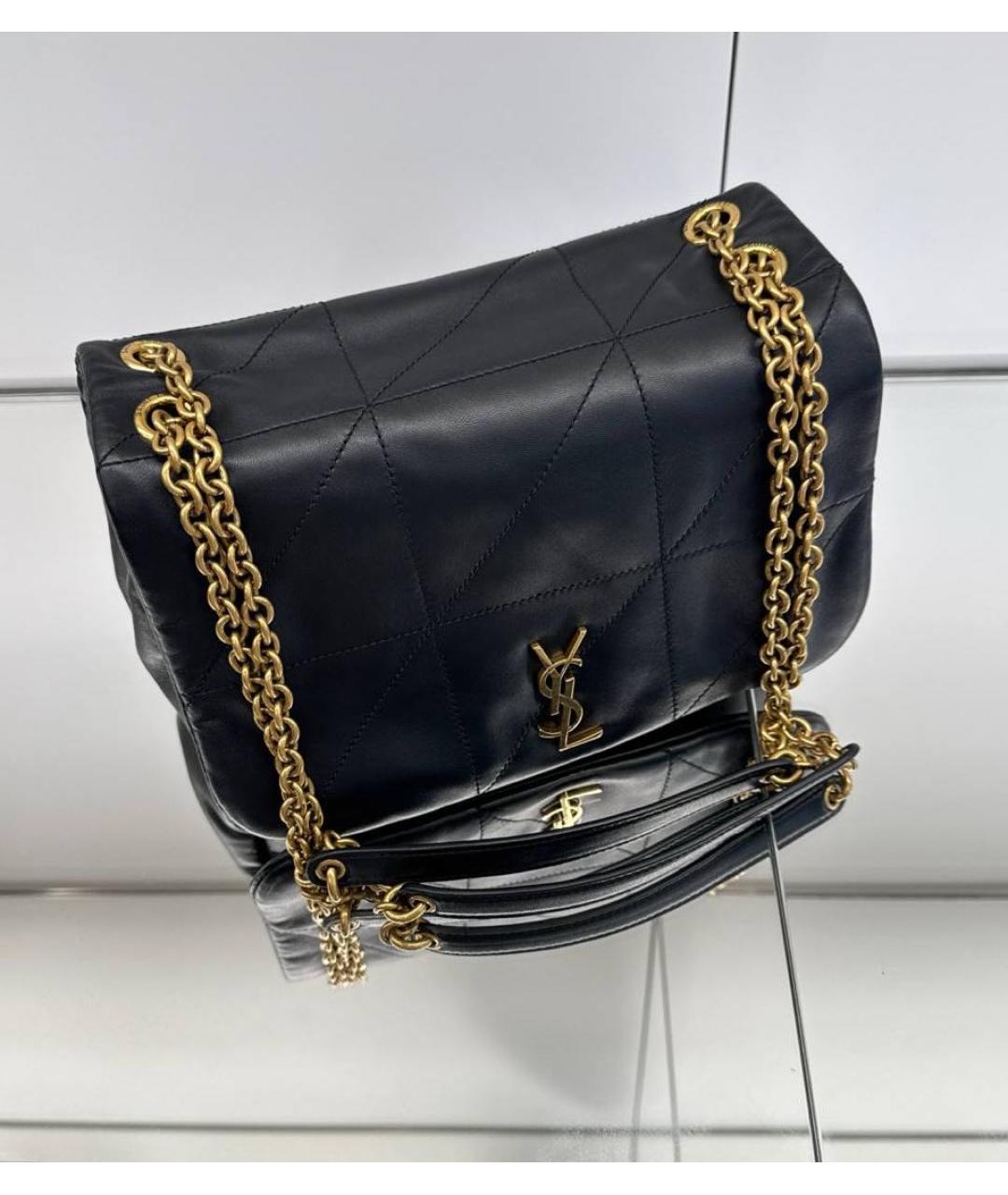 SAINT LAURENT Черная кожаная сумка через плечо, фото 8